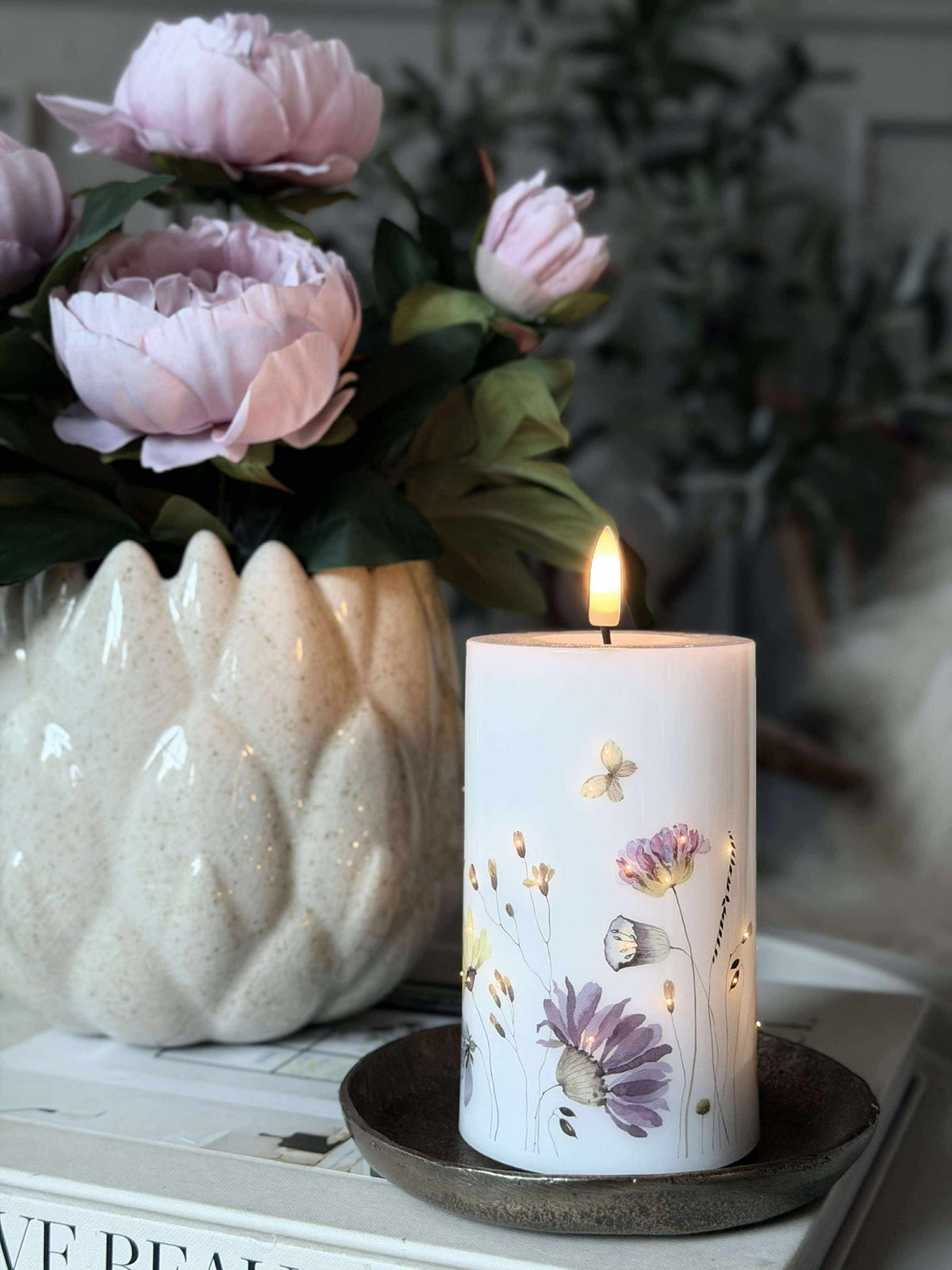 LED Blokkaars Flower TWINKLE - 12,5cm