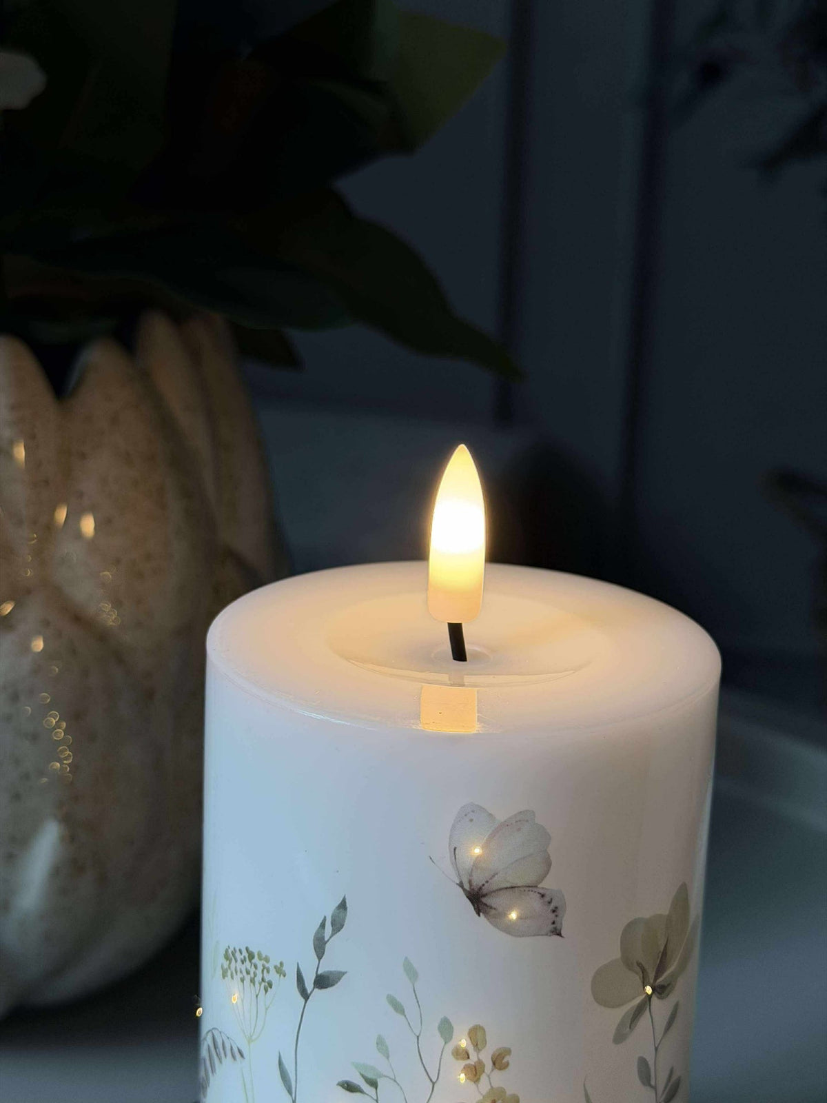 LED Blokkaars Flower TWINKLE - 12,5 cm