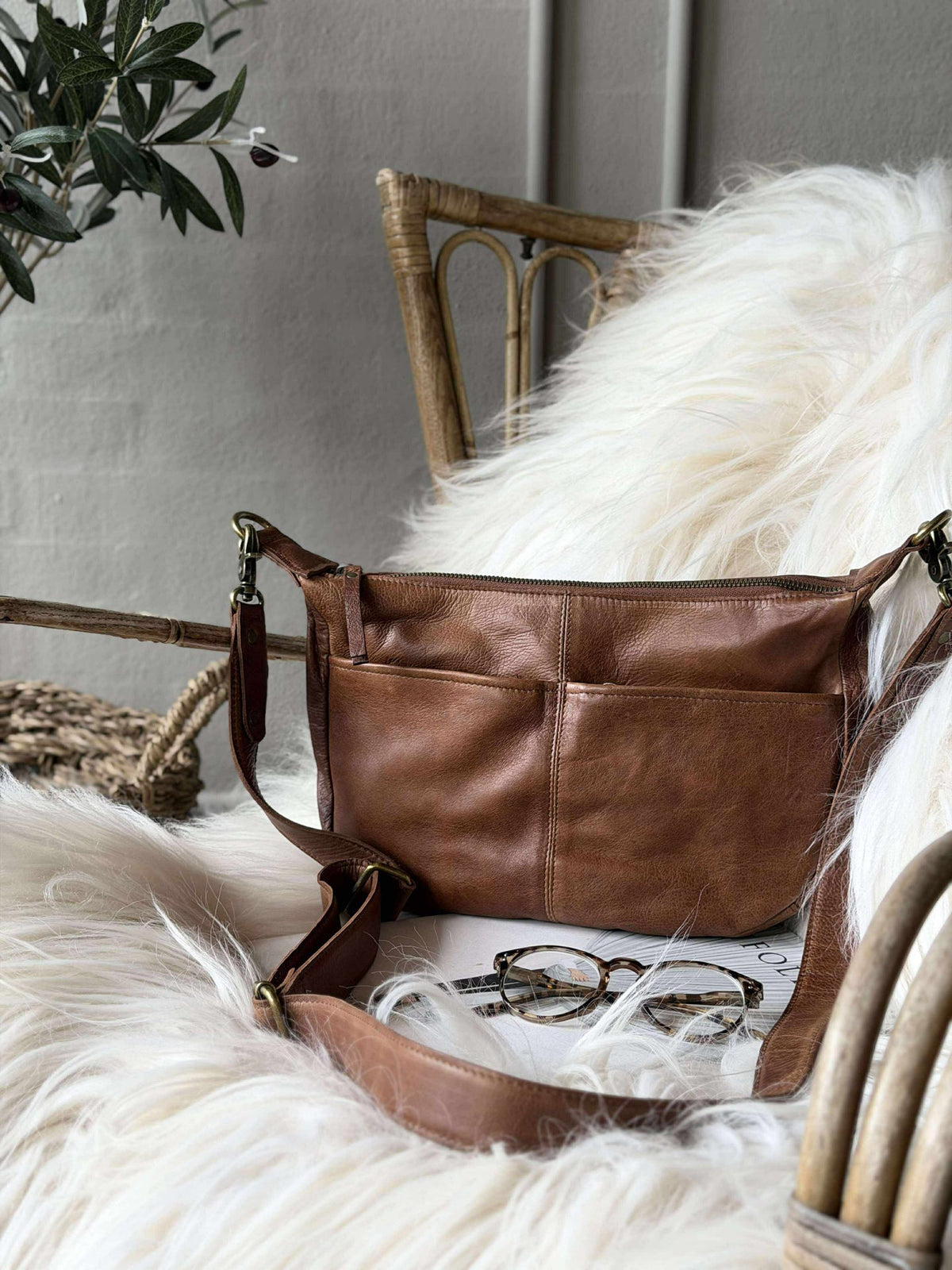 Crossbodytas Mivi Small - Walnoot