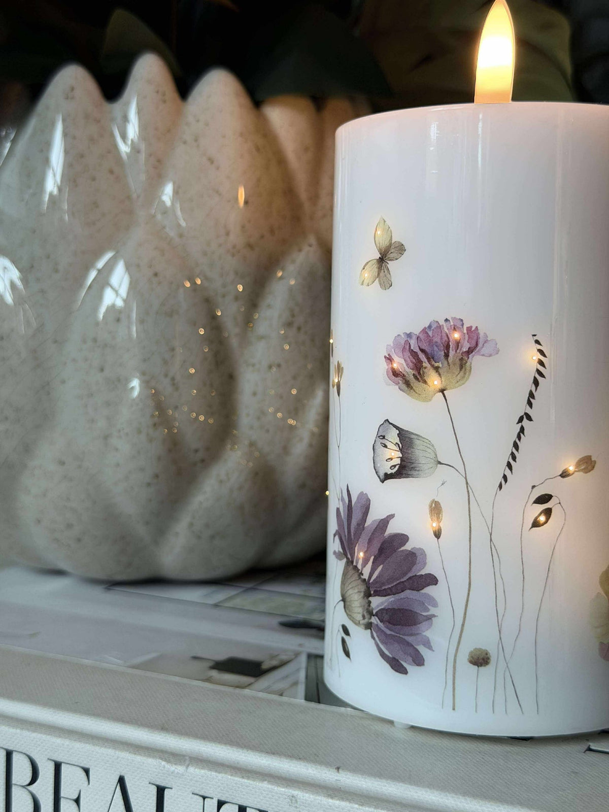 LED Blokkaars Flower TWINKLE - 12,5cm