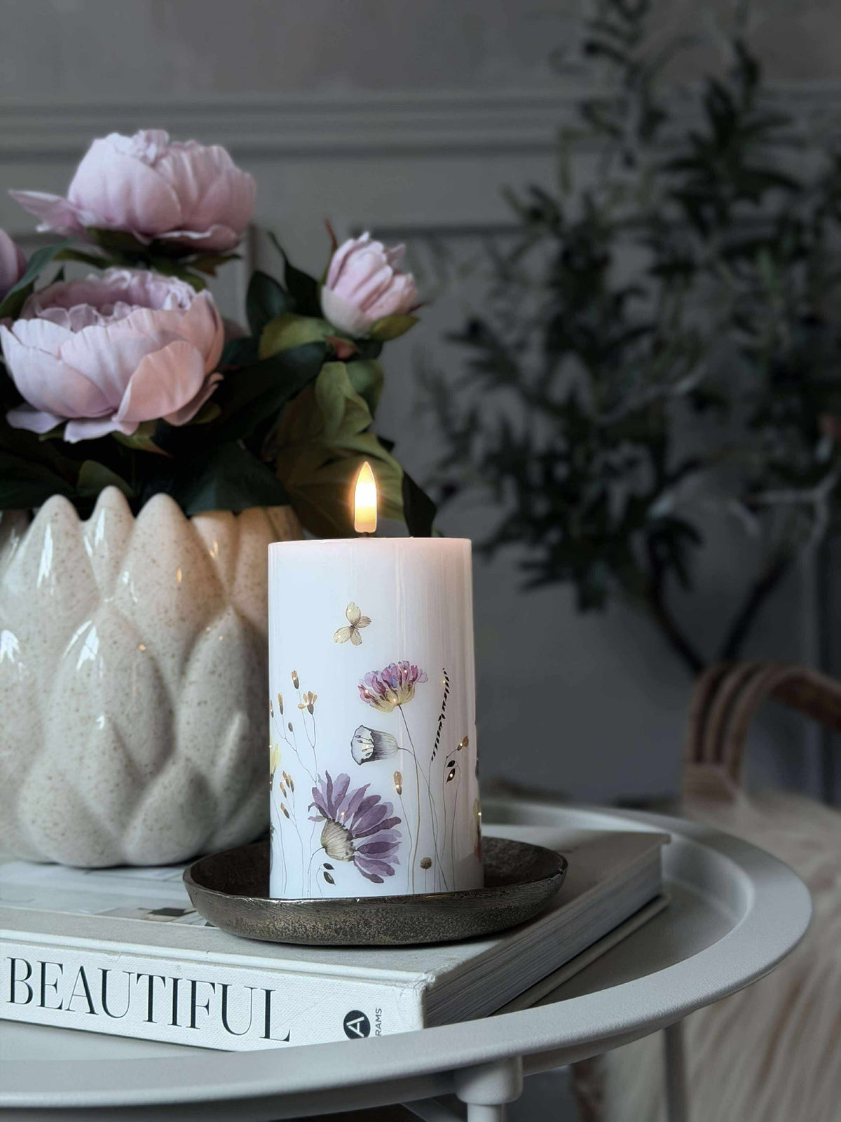 LED Blokkaars Flower TWINKLE - 12,5cm