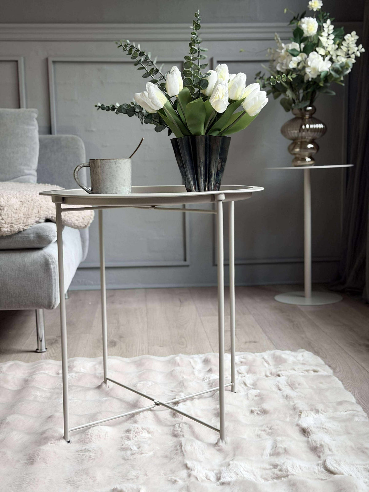 Dienbladtafel - Wit metaal