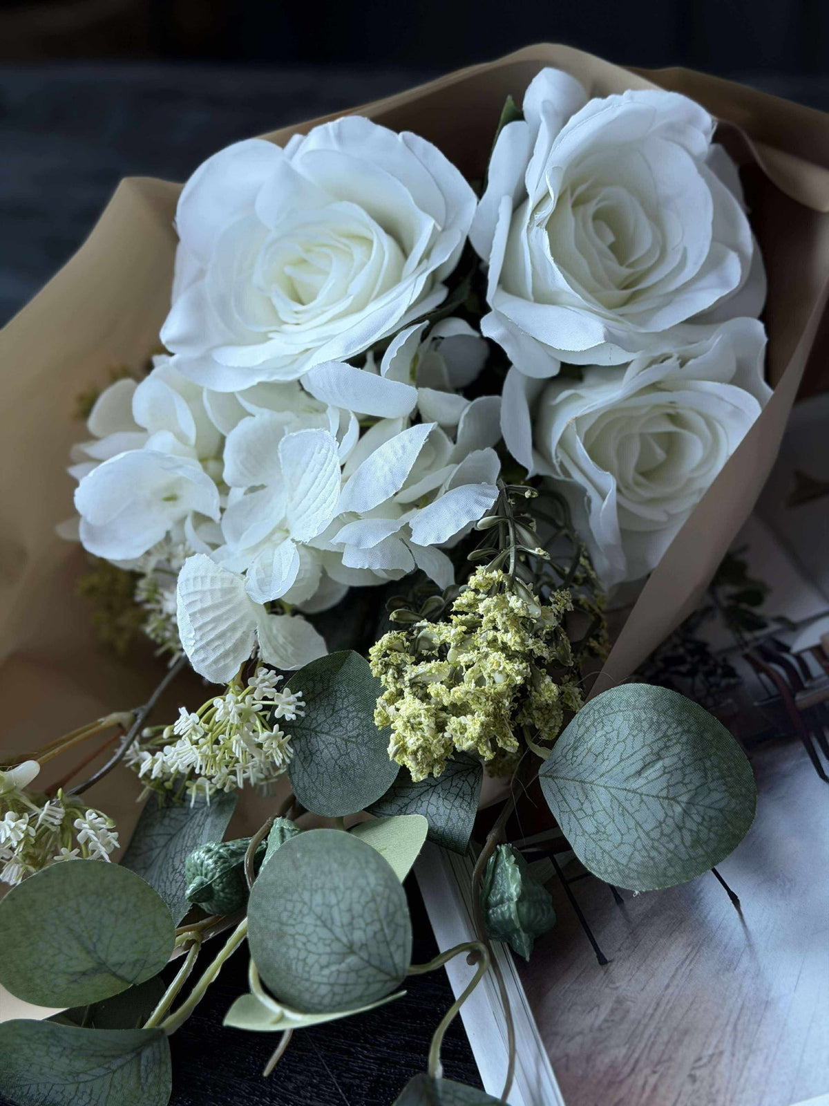 Boeket met hortensia - Wit