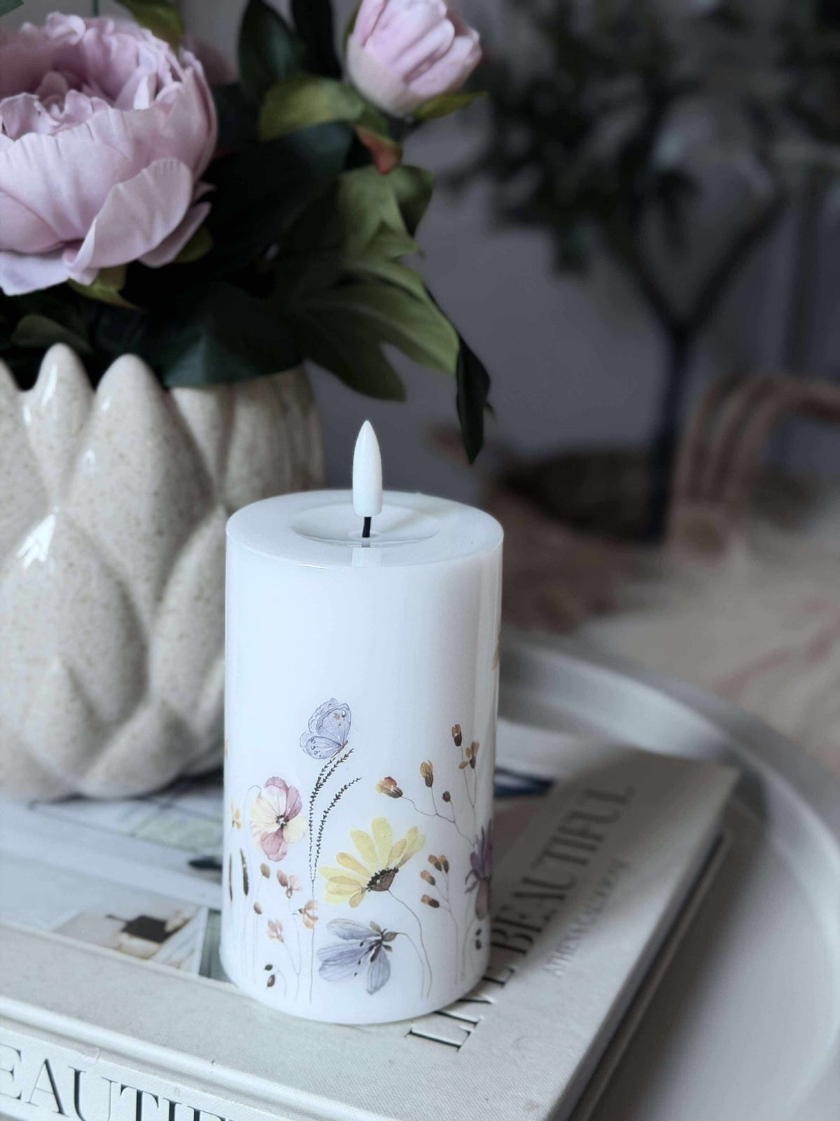 LED Blokkaars Flower TWINKLE - 12,5cm