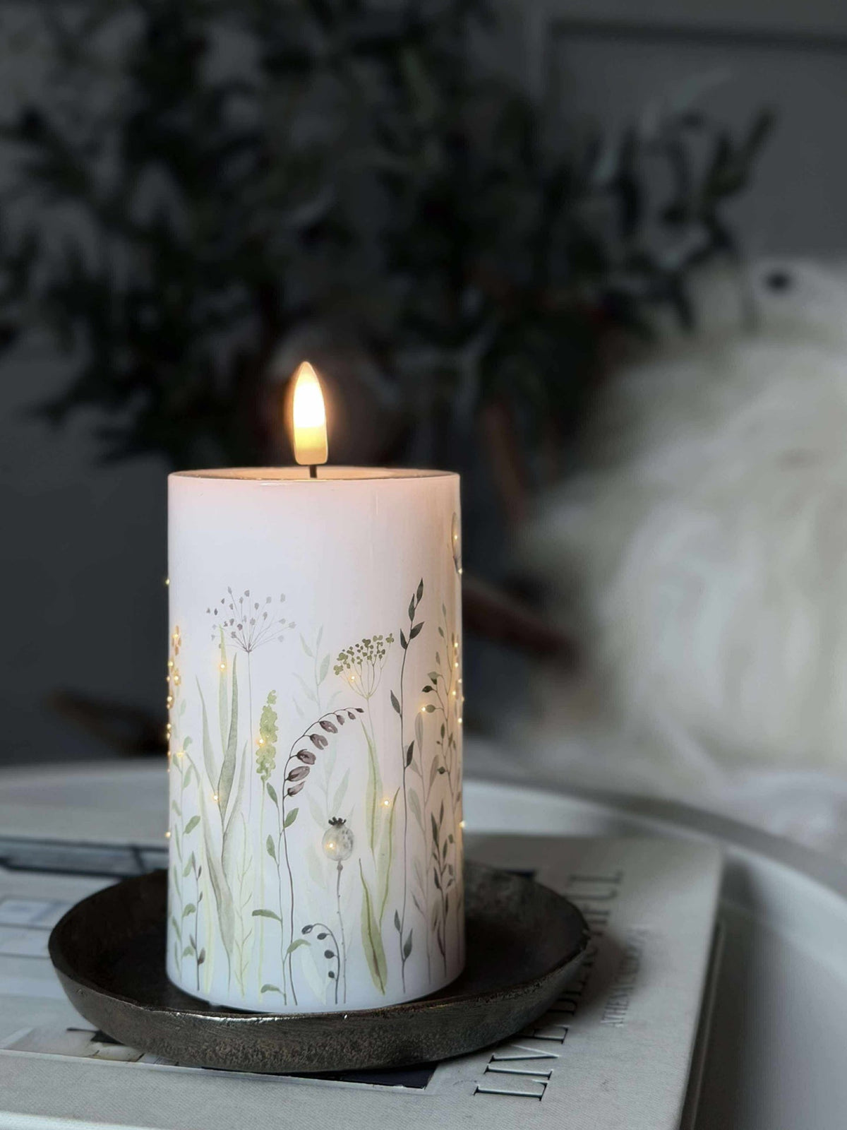 LED Blokkaars Flower TWINKLE - 12,5 cm