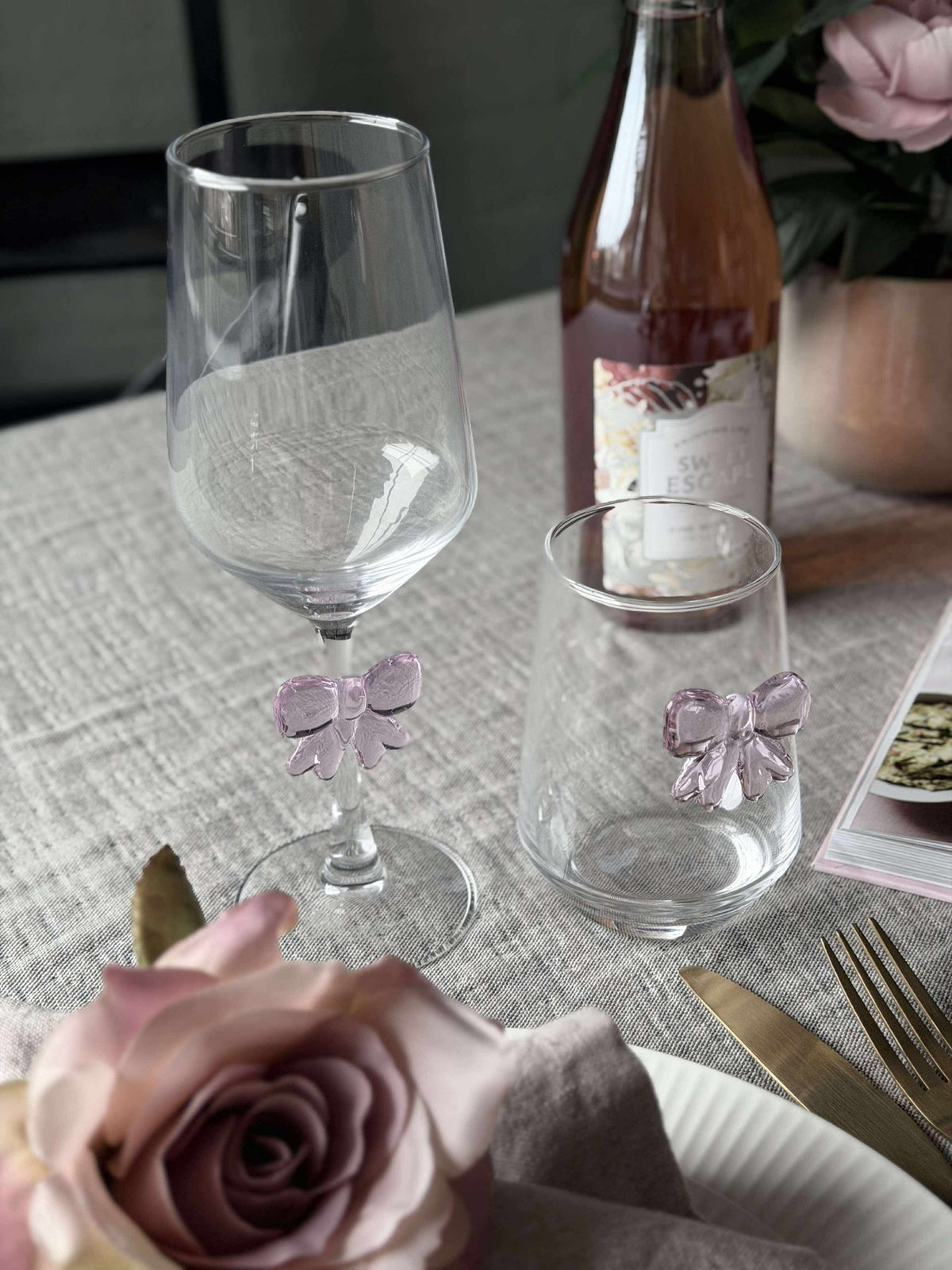 Glas met strik