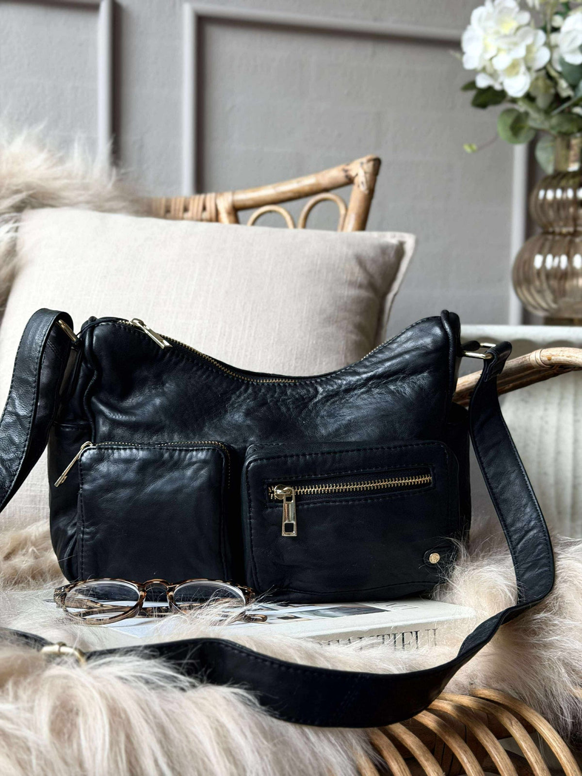 Schoudertas Sienna - Black gold