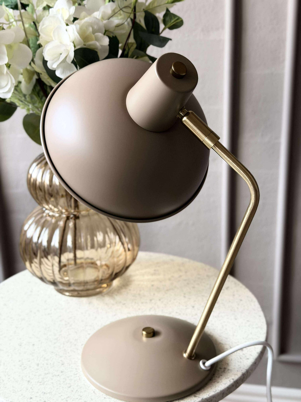 Tafellamp Retro - Beige / goud