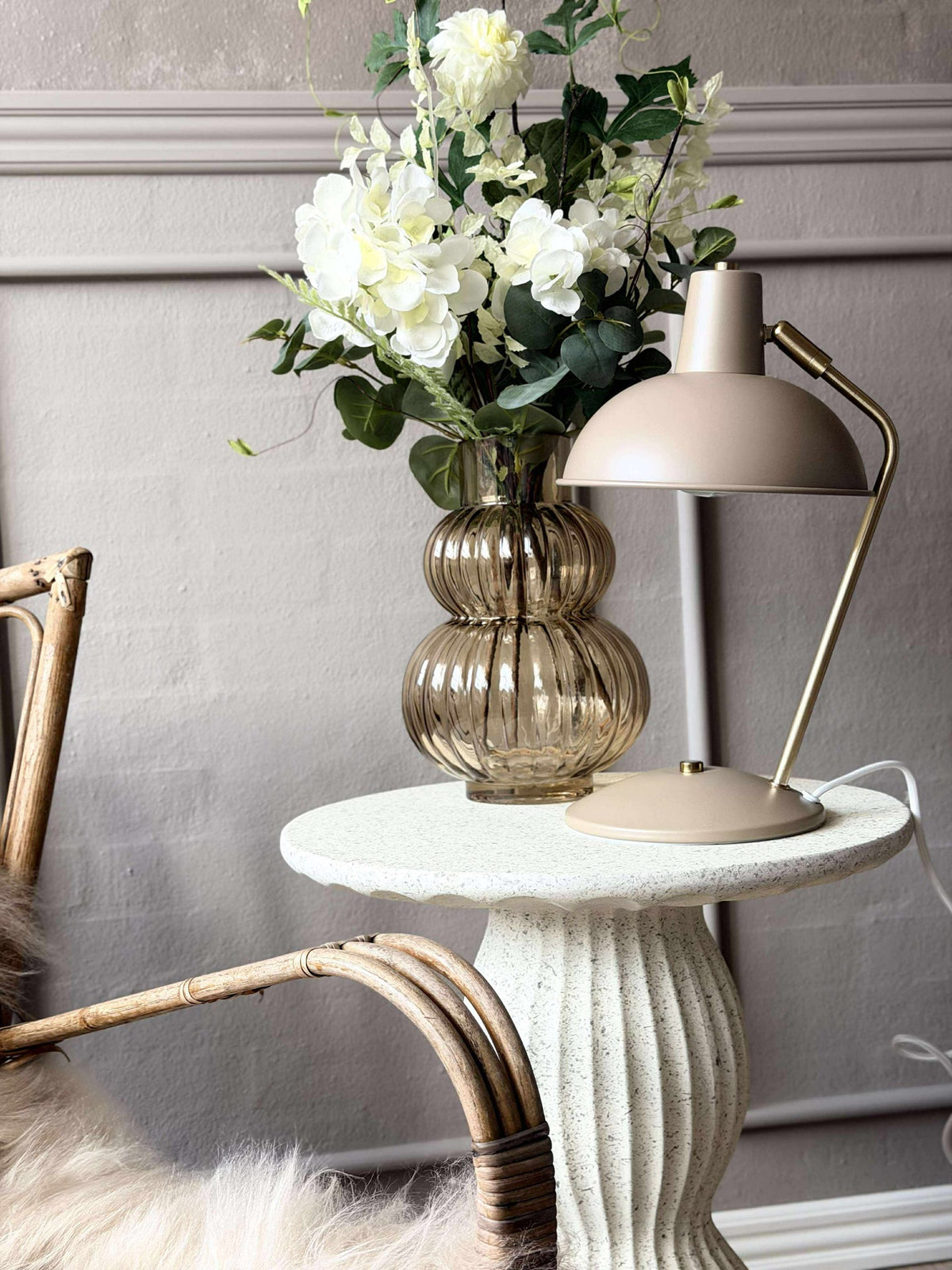 Tafellamp Retro - Beige / goud