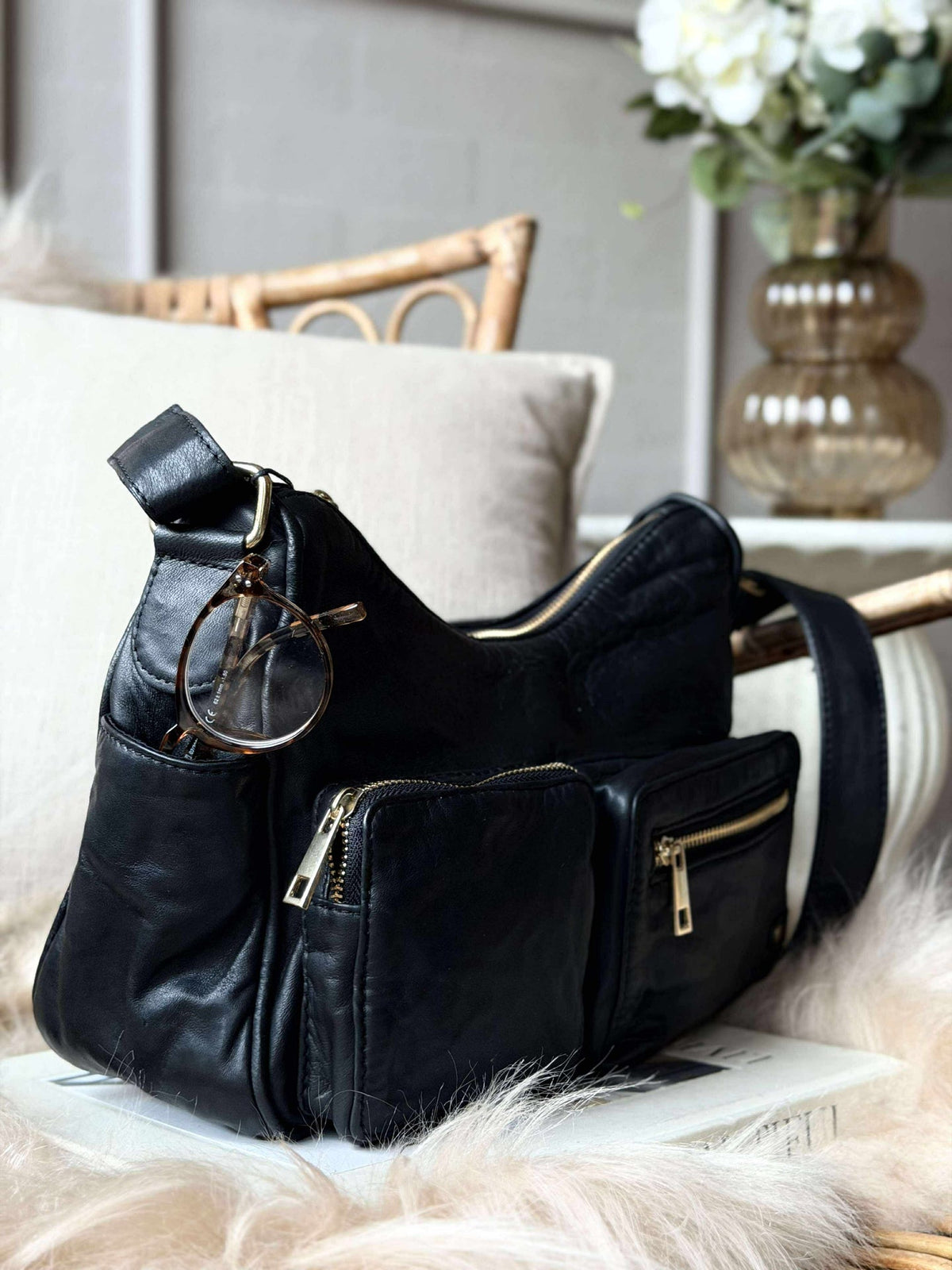 Schoudertas Sienna - Black gold