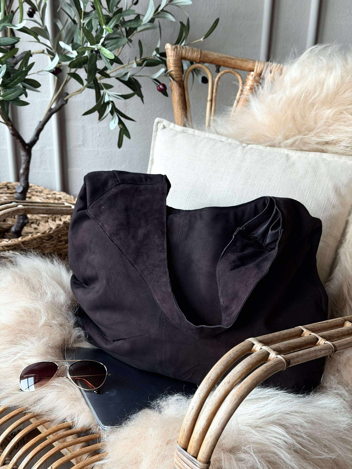 Shopper suède - Coffee brown