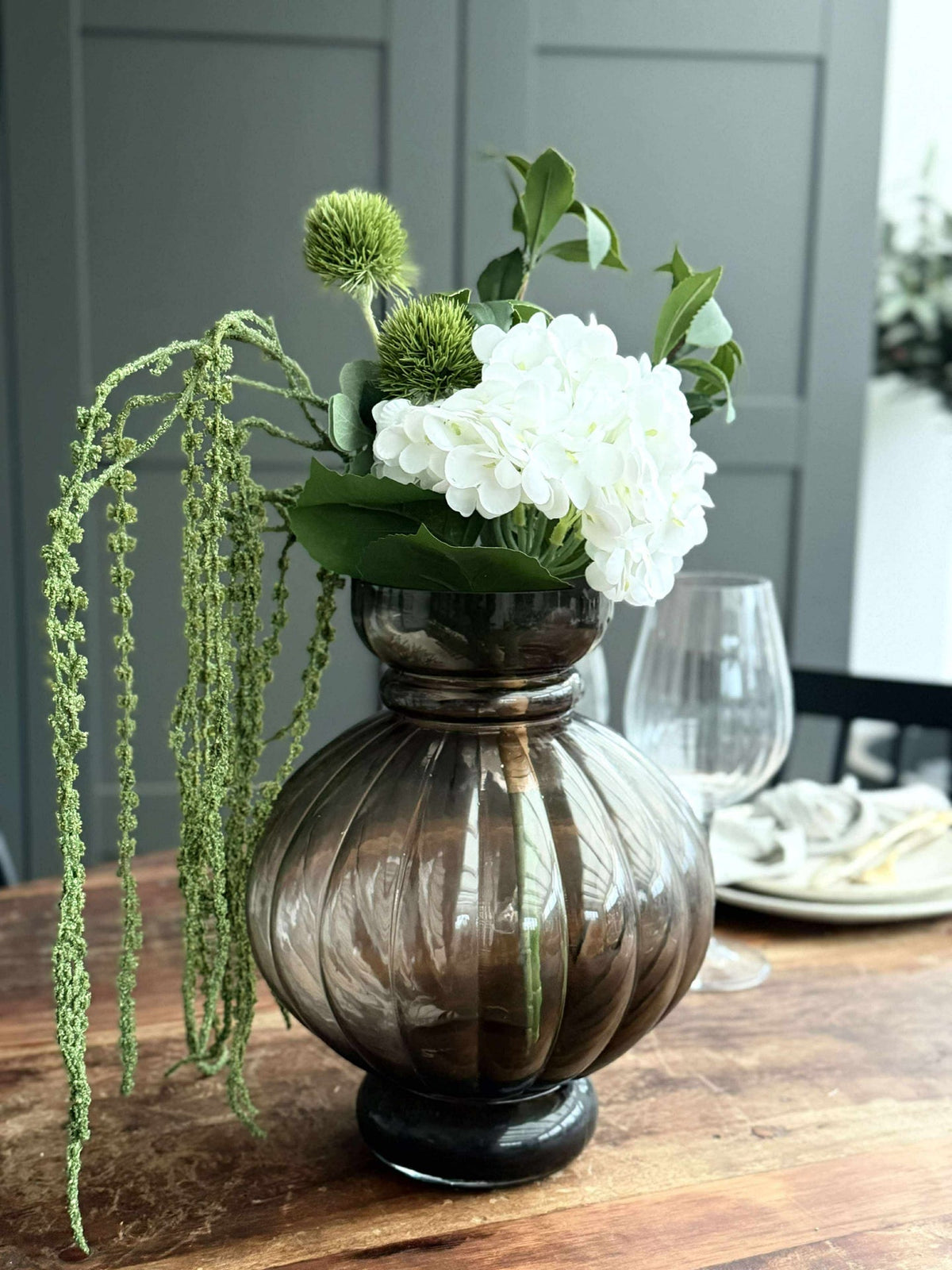 Boeket - Kleine witte hortensia / Lime