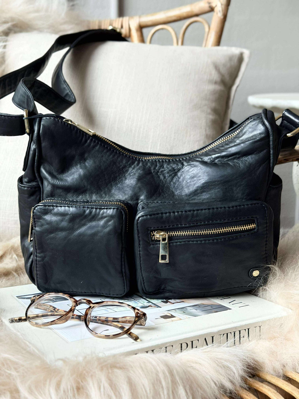 Schoudertas Sienna - Black gold