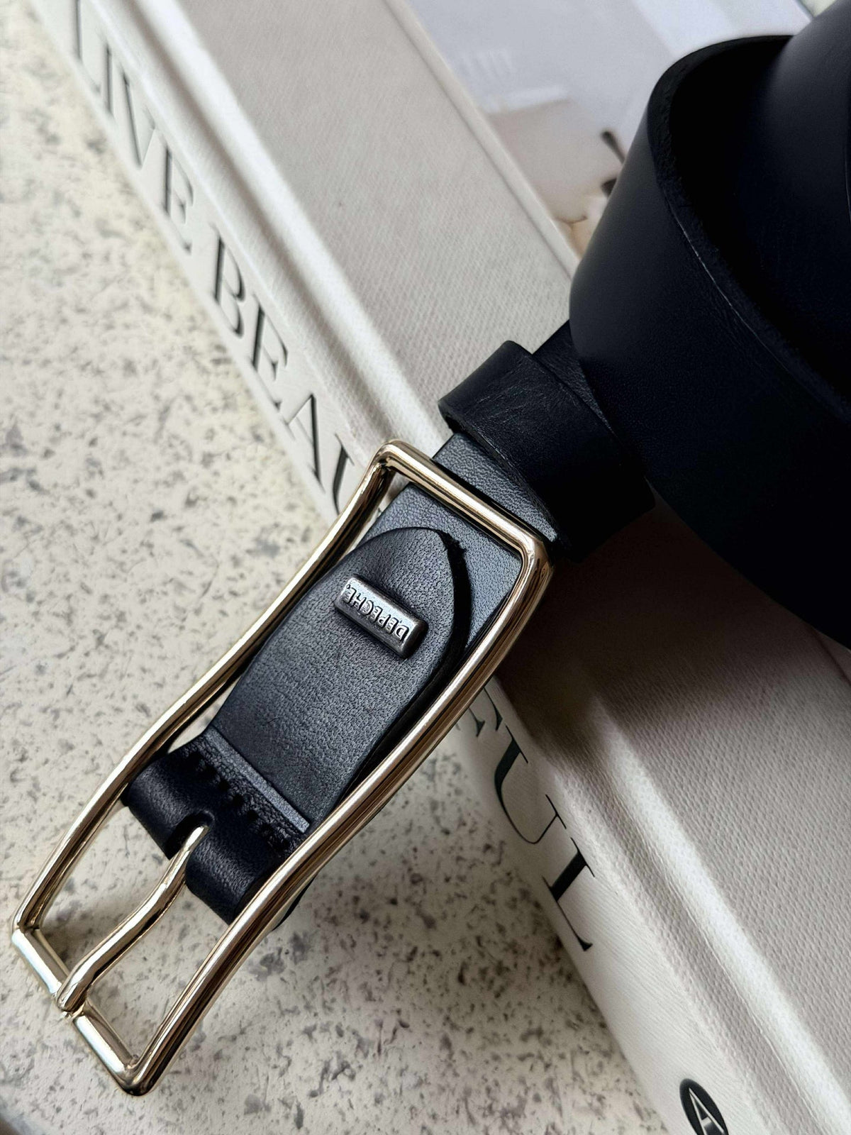 Jeansriem - Black / gold