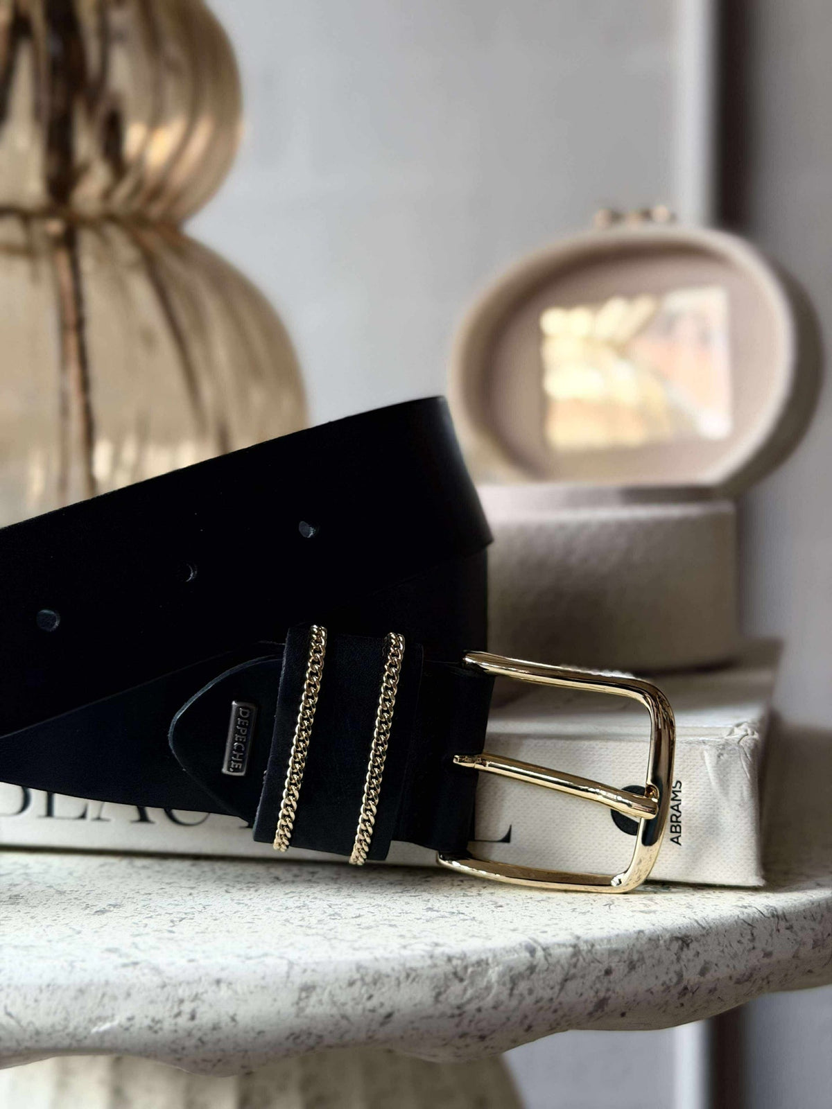 Jeansriem - Black / gold