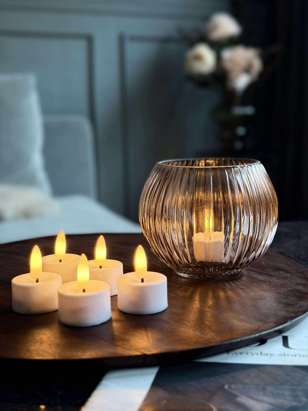 LED theelichtjes 6 stuks + Afstandsbediening met timer