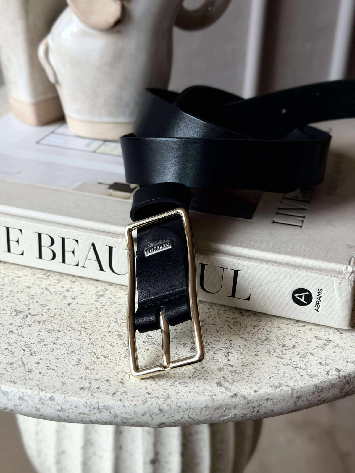 Jeansriem - Black / gold