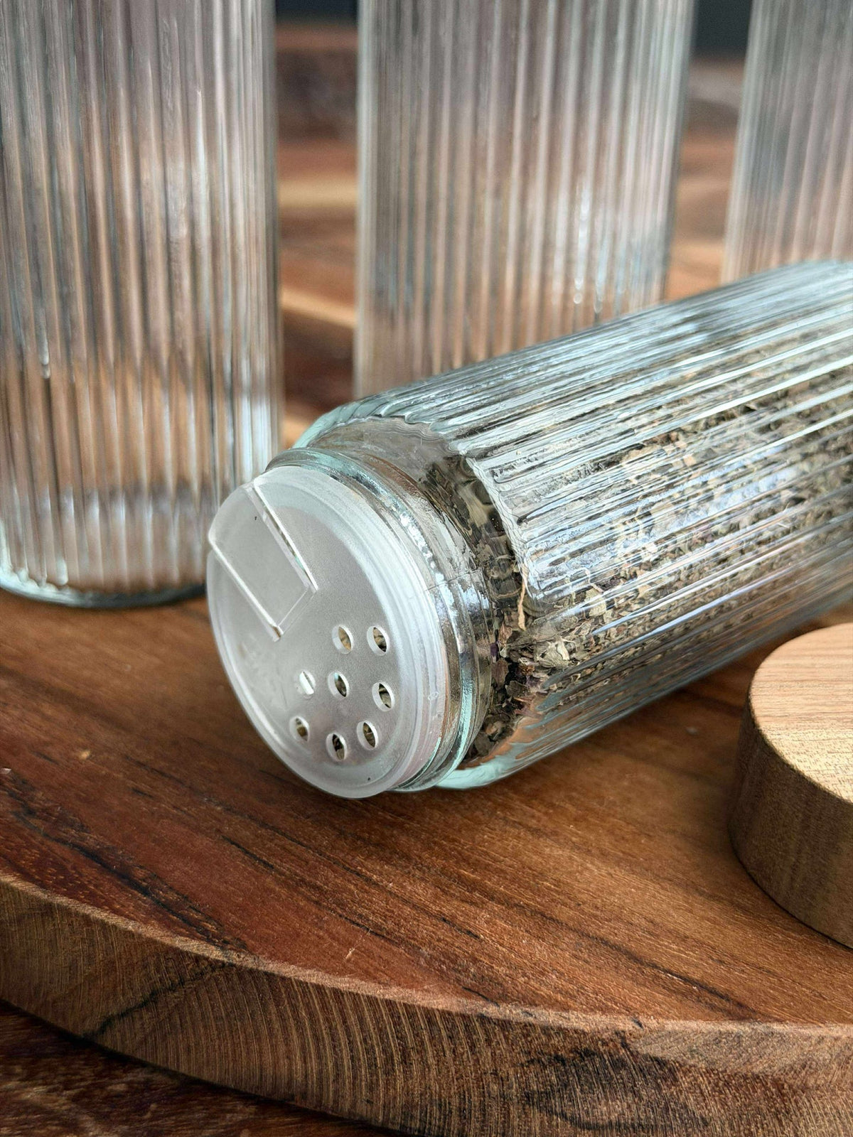 Kruidenpotjes met houten deksel - 6 stuks