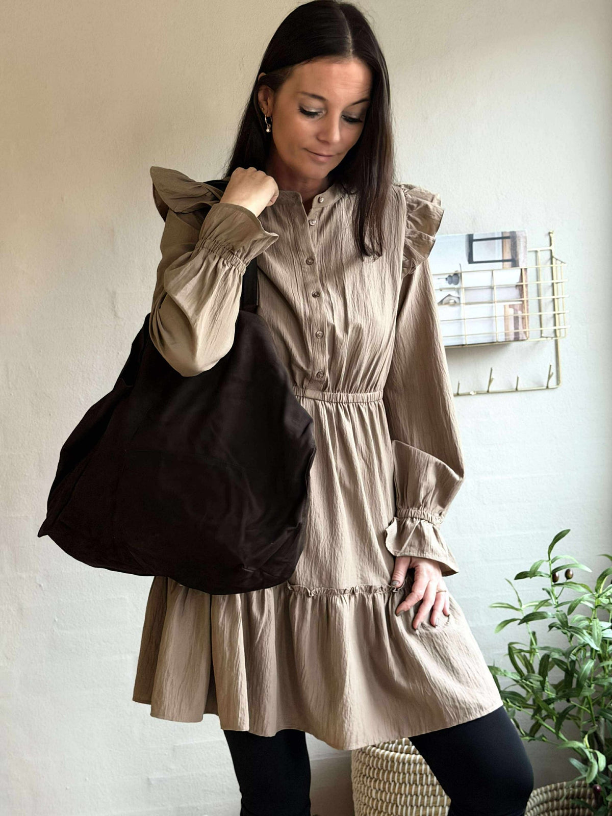 Shopper Julia suède - Dark coffee
