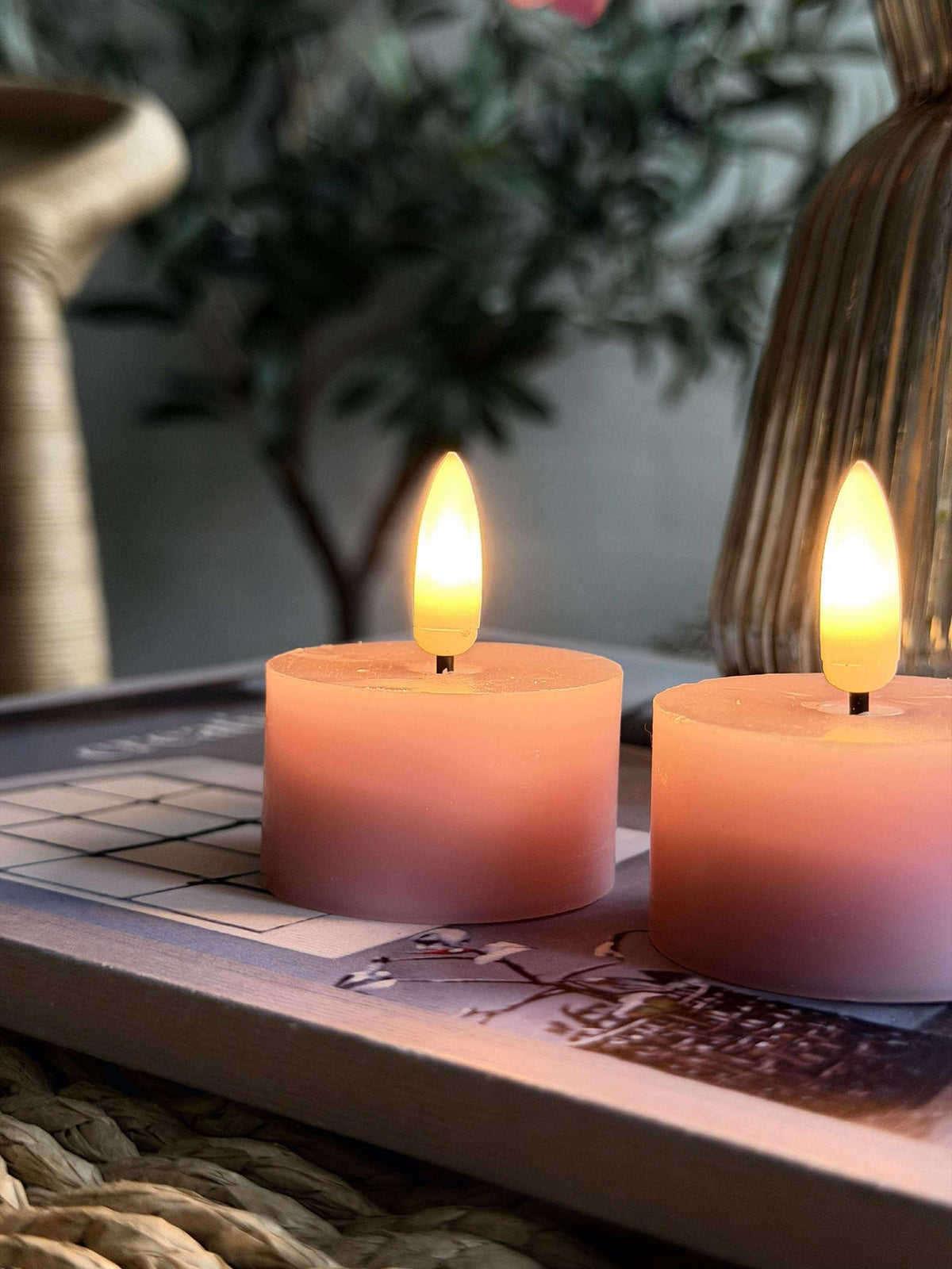 LED-theelichtjes 2 stuks - Roze was