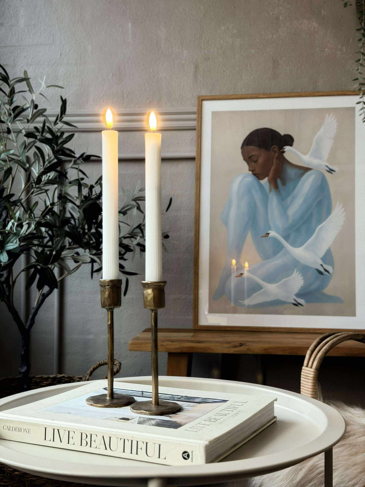 LED Kaarsen met Ribbelstructuur - 22 cm