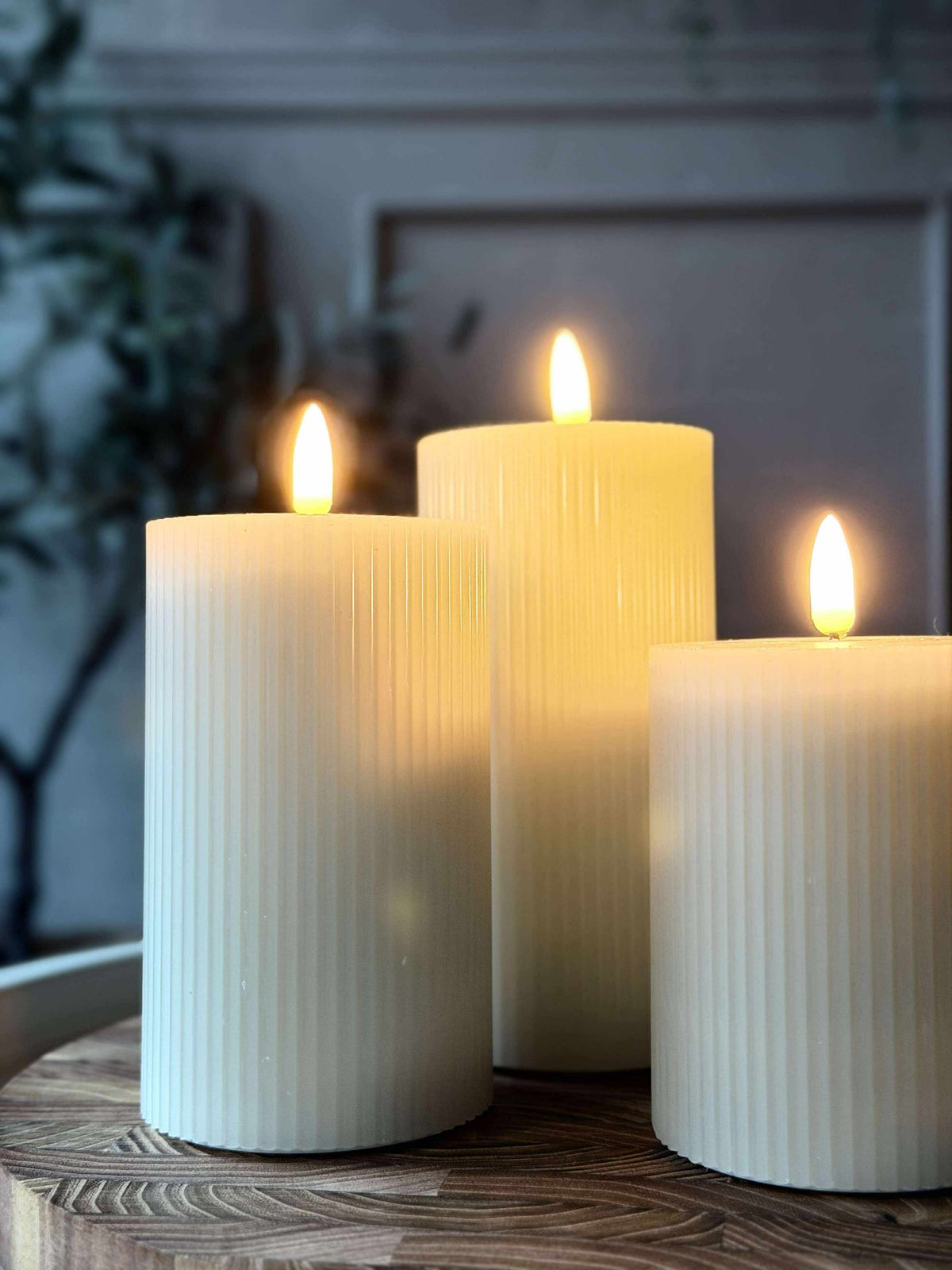 LED Stompkaars Mint met groeven - Set van 3 st.