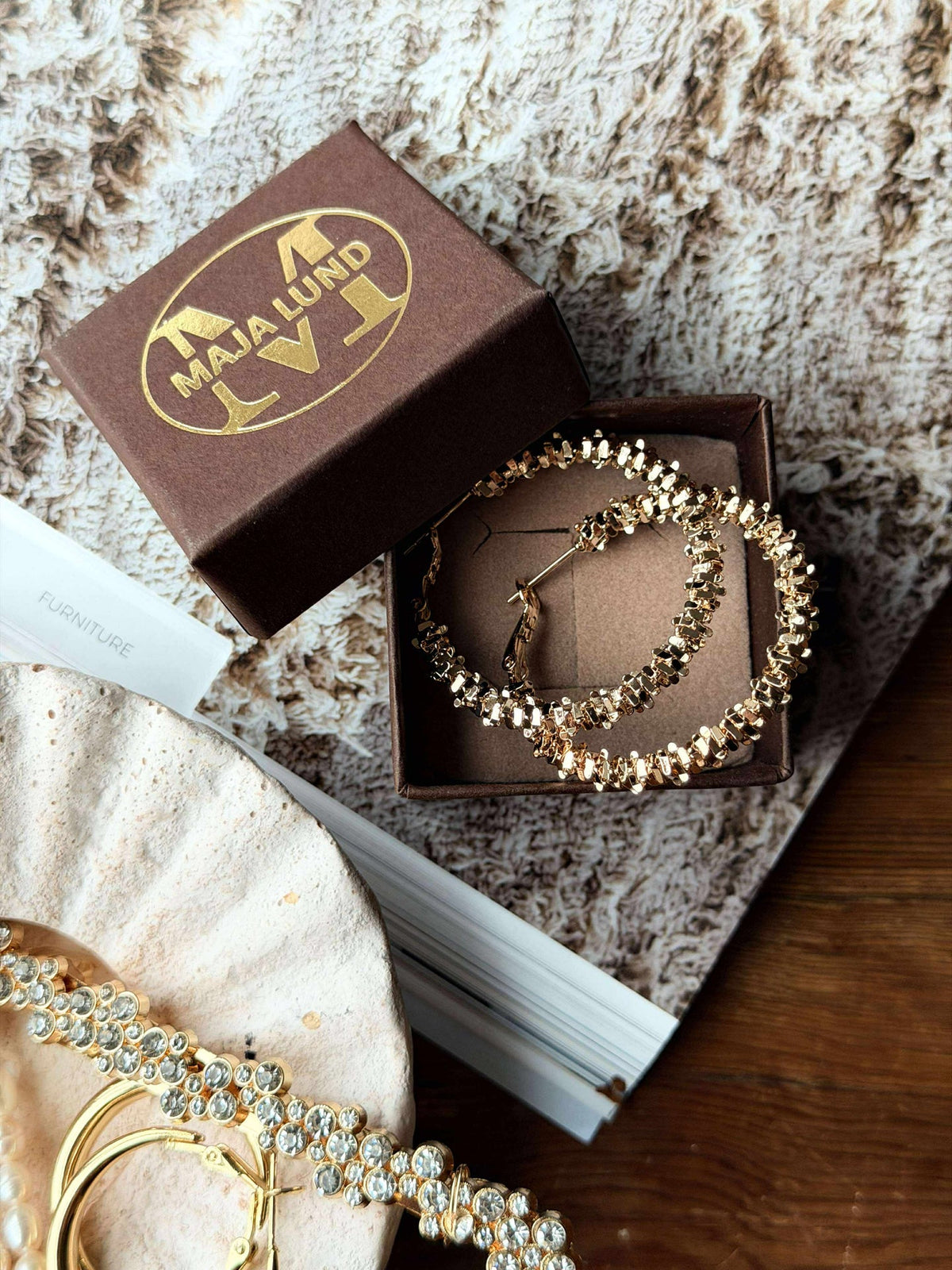 Oorbellen INA Hoops Small - 18K verguld