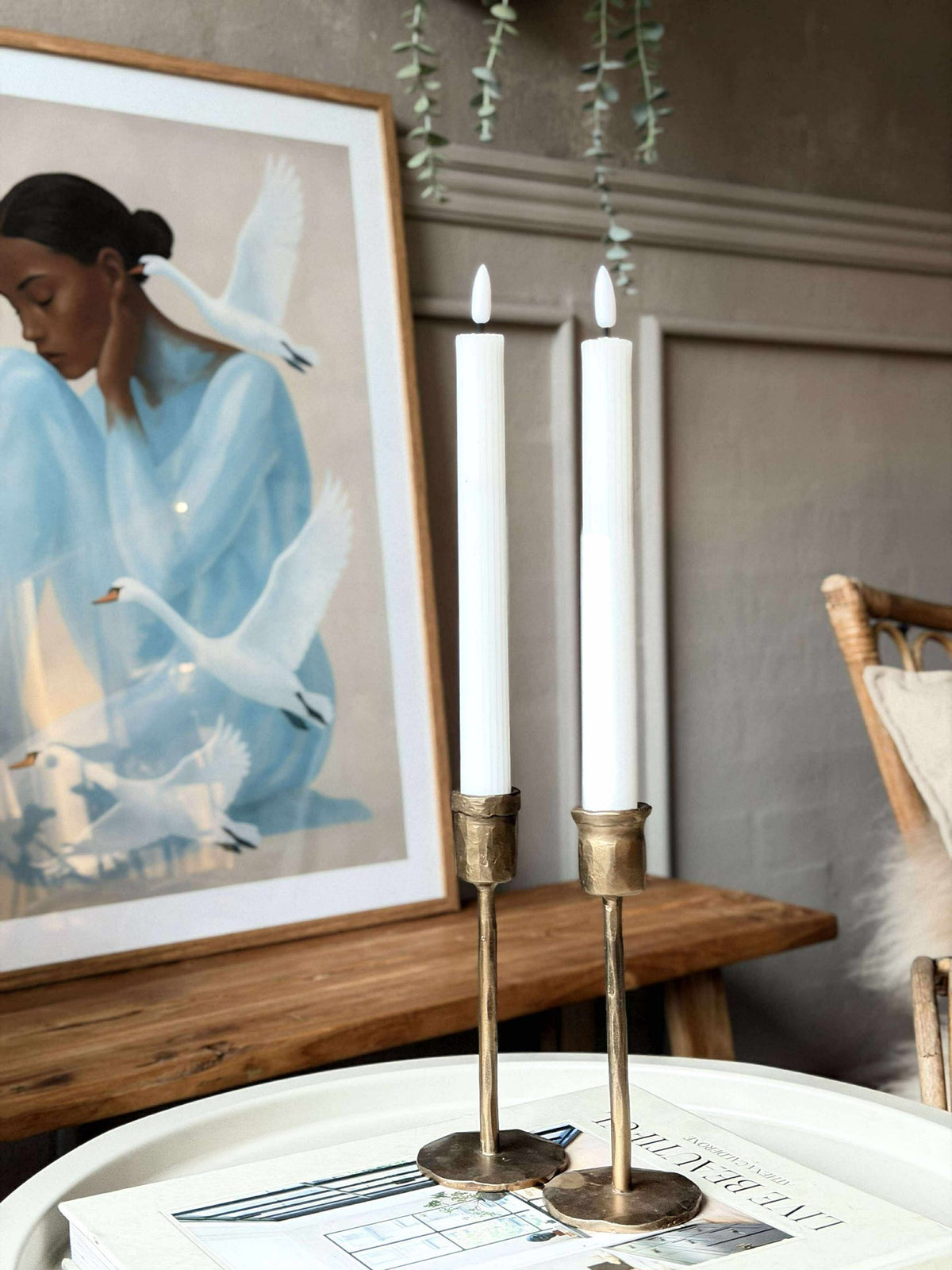 LED Kaarsen met Ribbelstructuur - 22 cm