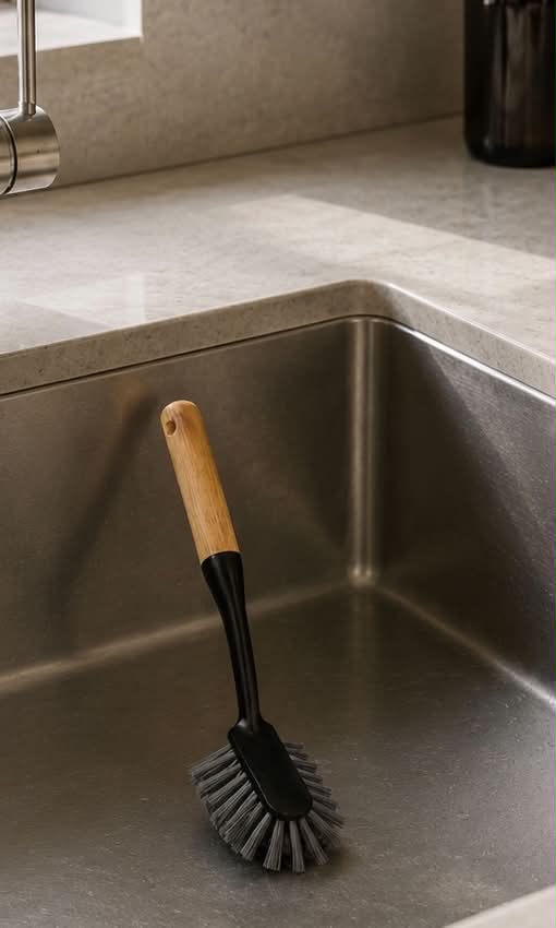 Afwasborstel met bamboe handvat