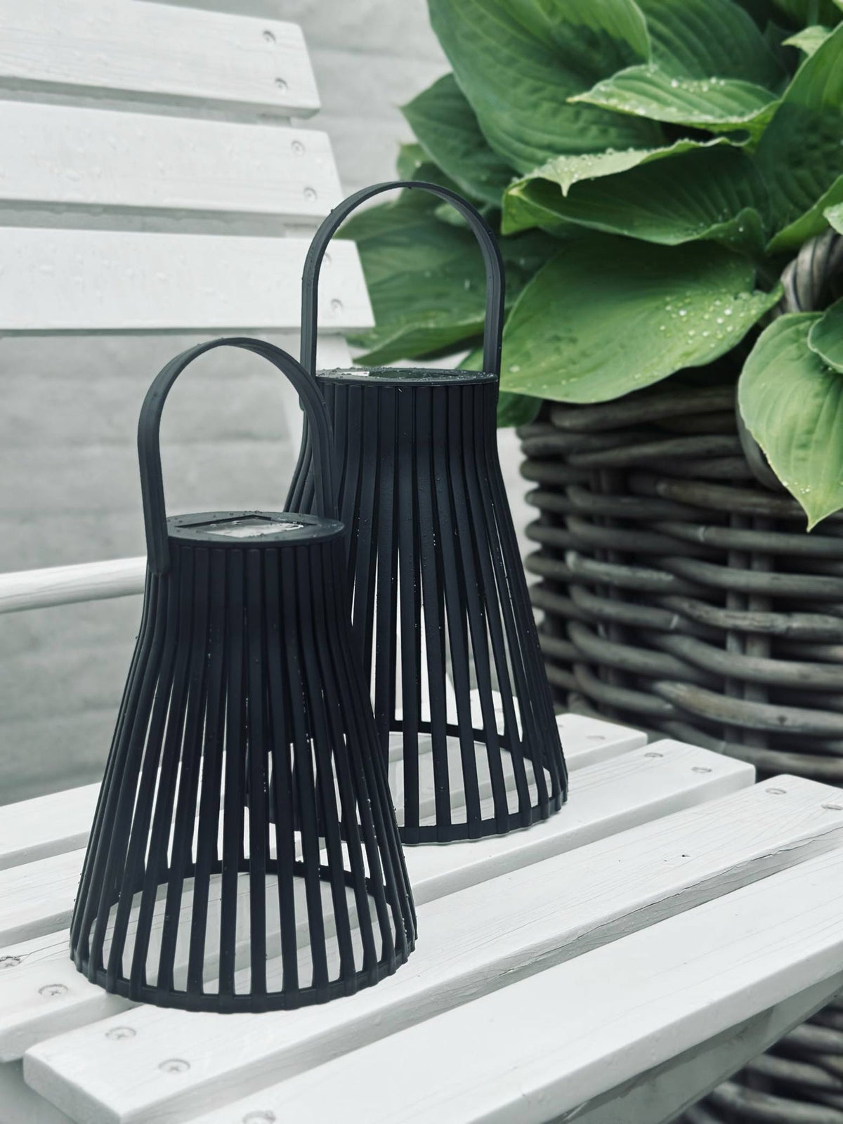 Lantaarn met zonnecellen - GARDEN BLACK 14cm