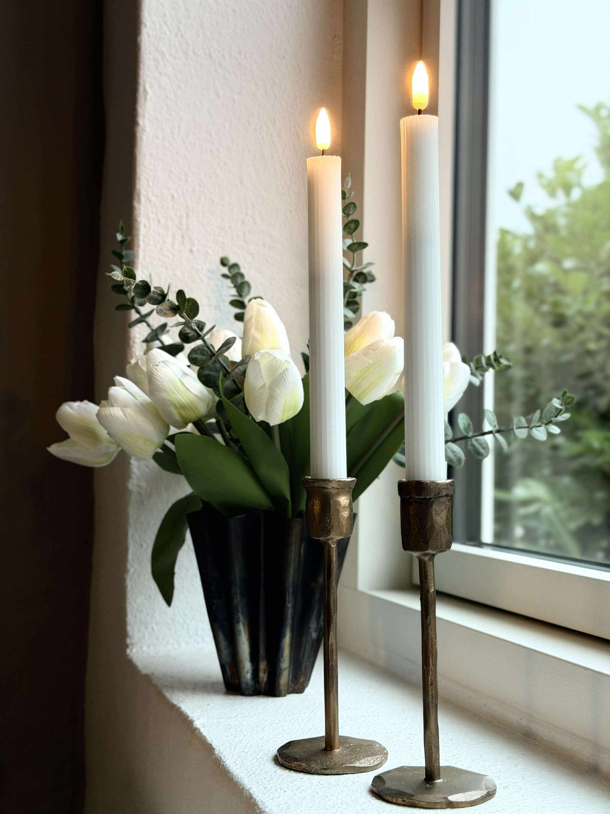 LED Kaarsen met Ribbelstructuur - 22 cm