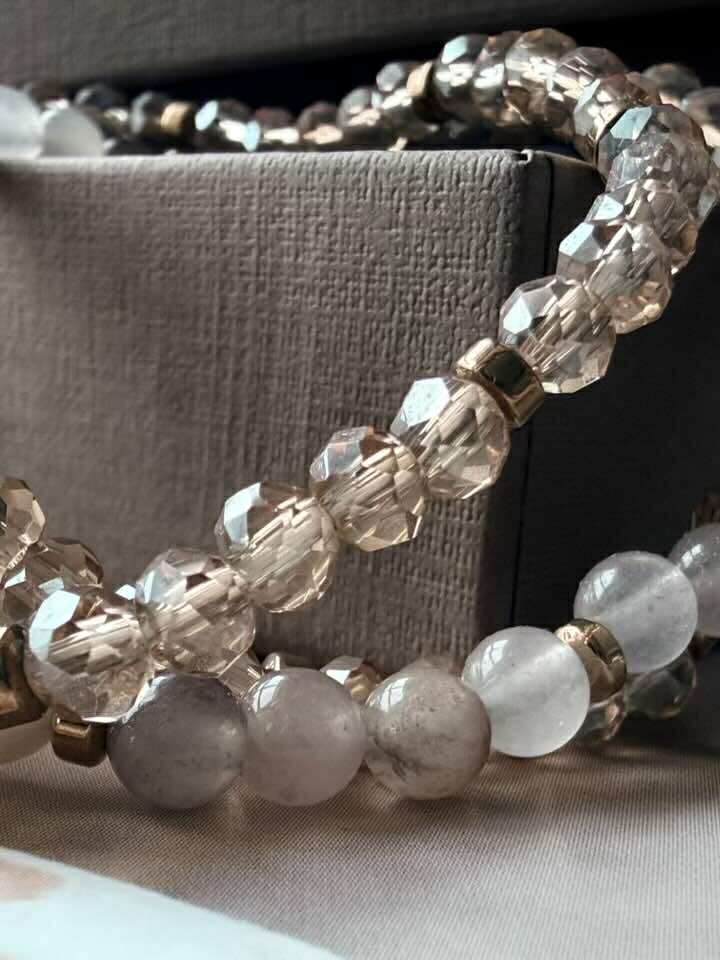 Armbanden Leah Blush/Natuur – Set van 3 stuks