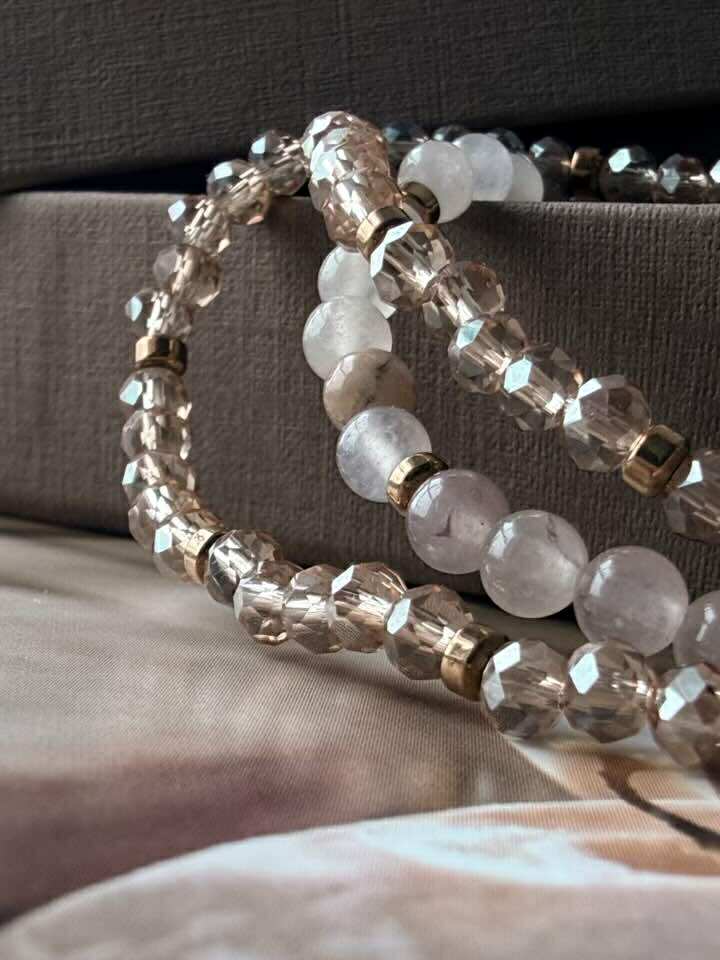 Armbanden Leah Blush/Natuur – Set van 3 stuks