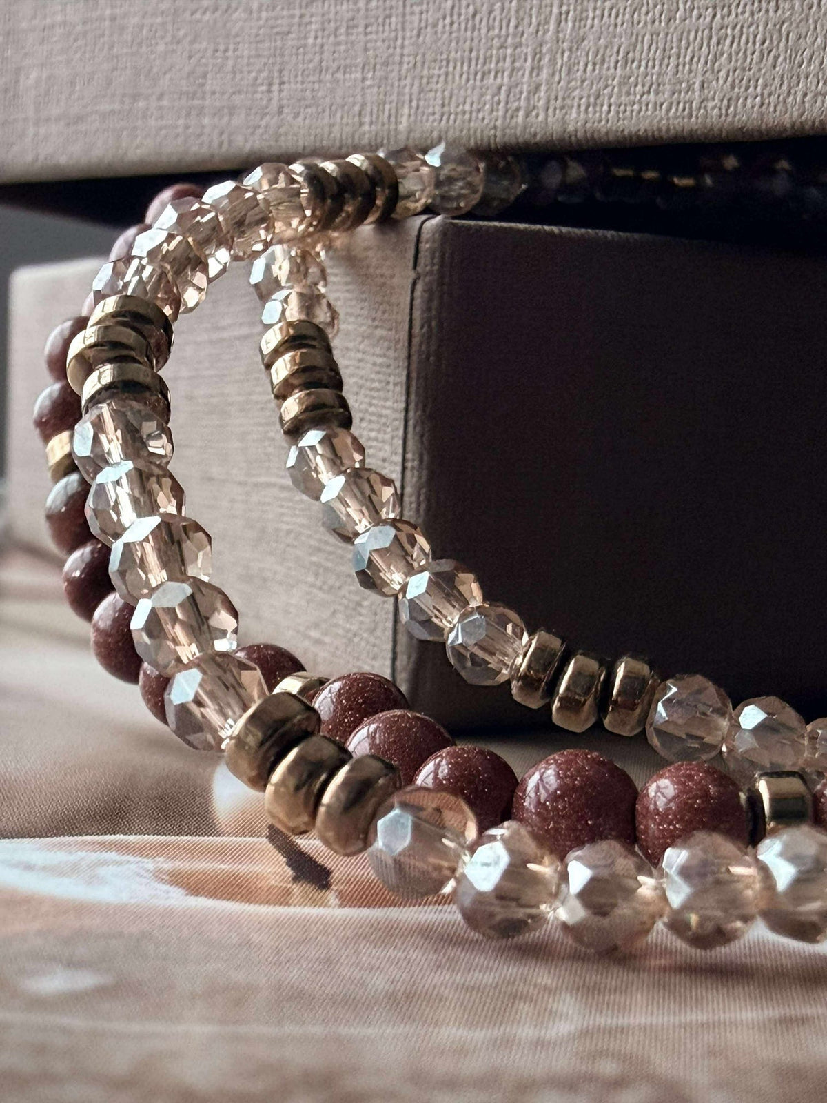 Armband Leah Natuur/Cognac – Set van 3 stuks