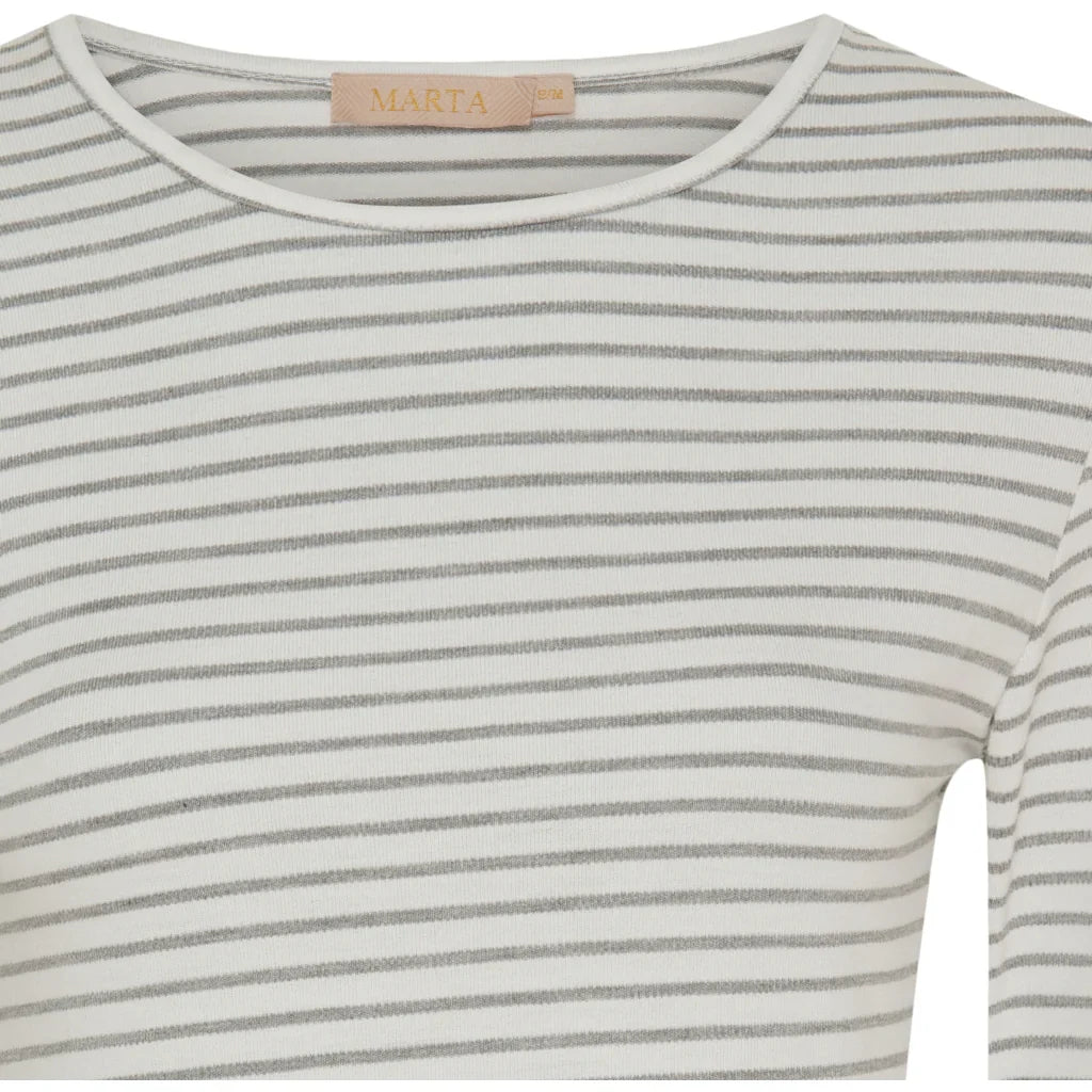 Blouse Nancy gestreept - Grijs/wit