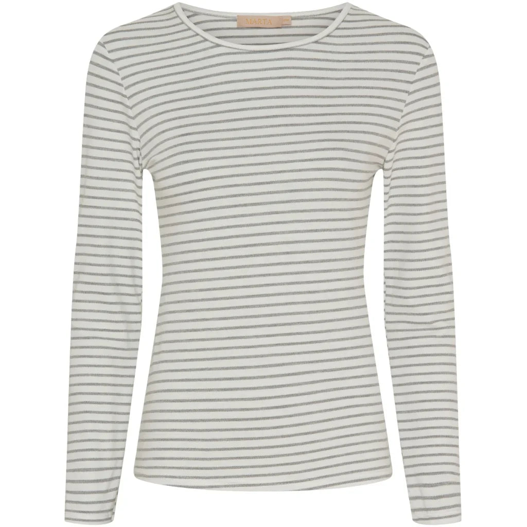 Blouse Nancy gestreept - Grijs/wit
