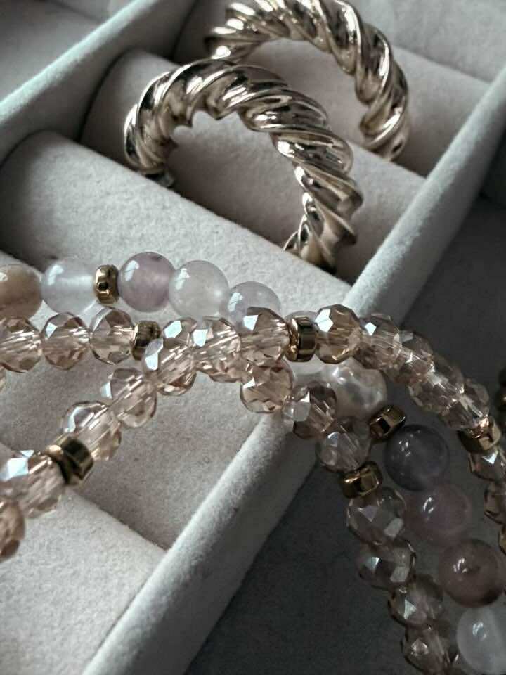 Armbanden Leah Blush/Natuur – Set van 3 stuks