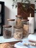Voorraadpotten met houten deksel - Set van 5 stuks