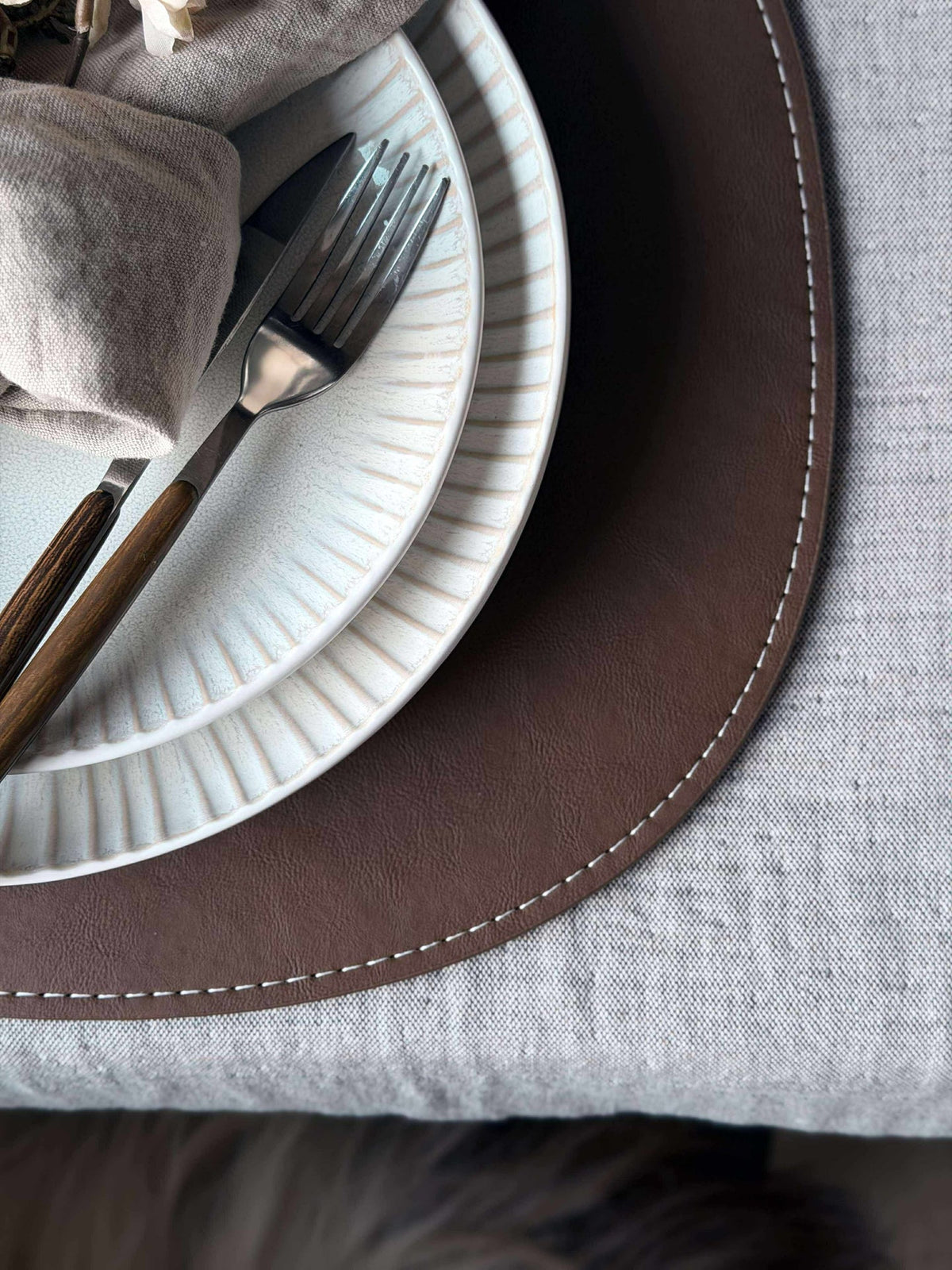 Placemat ovaal - Bruin