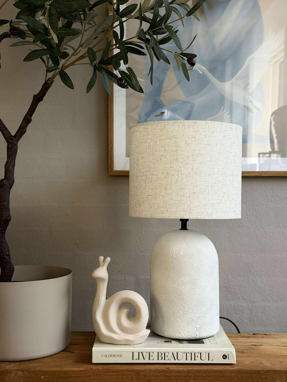 Tafellamp STONEWARE - Licht naturel