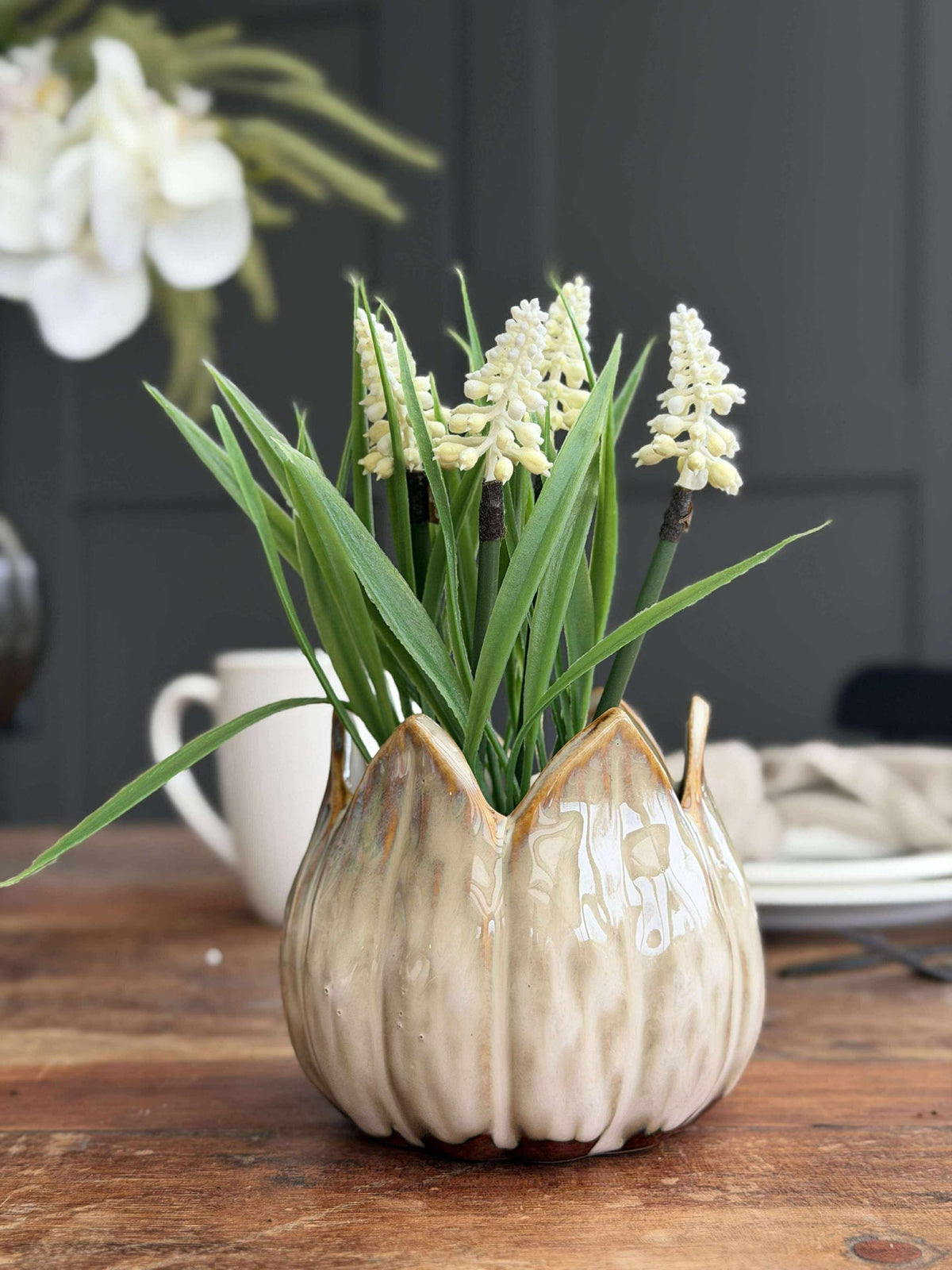 Bloempotten TULIP beige- Meerdere maten