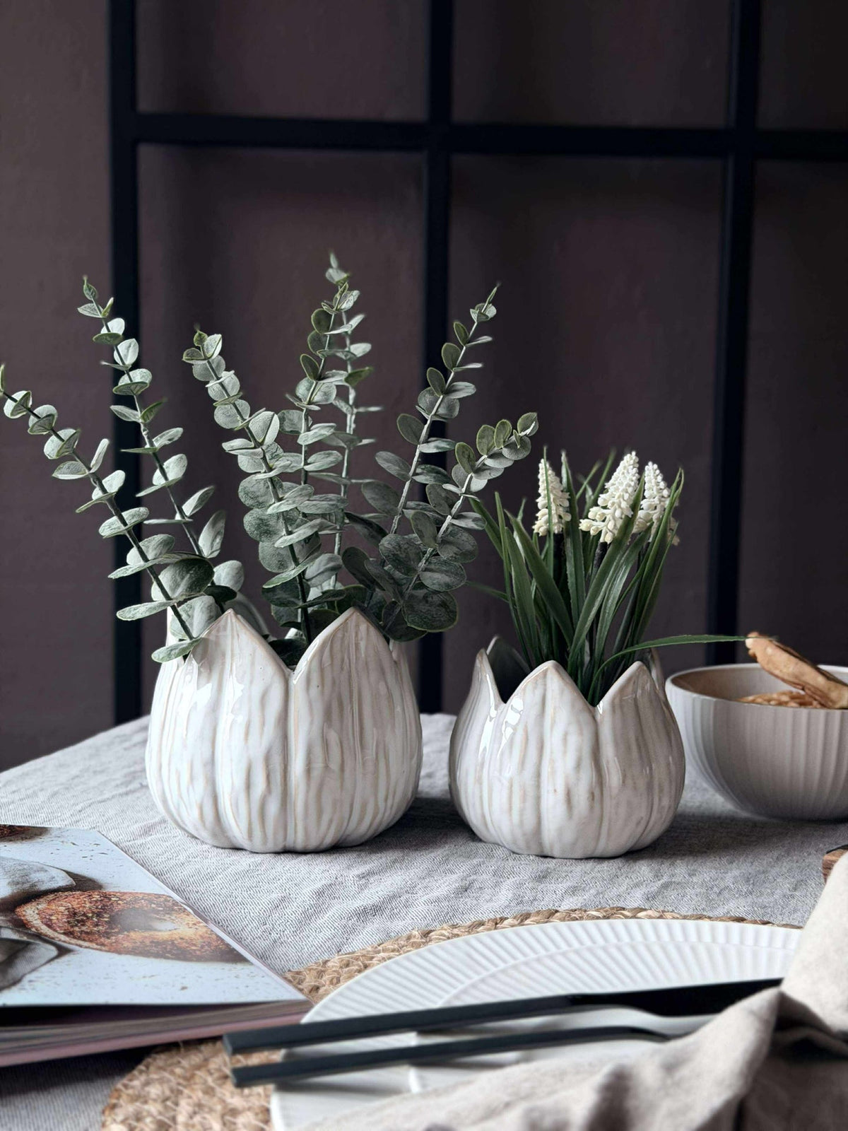 Bloempotten TULIP white - Meerdere maten