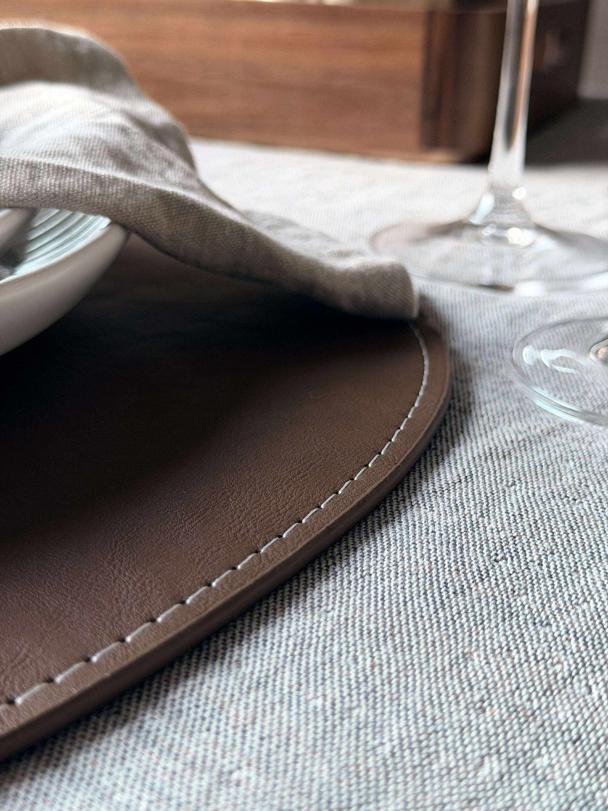 Placemat ovaal - Bruin