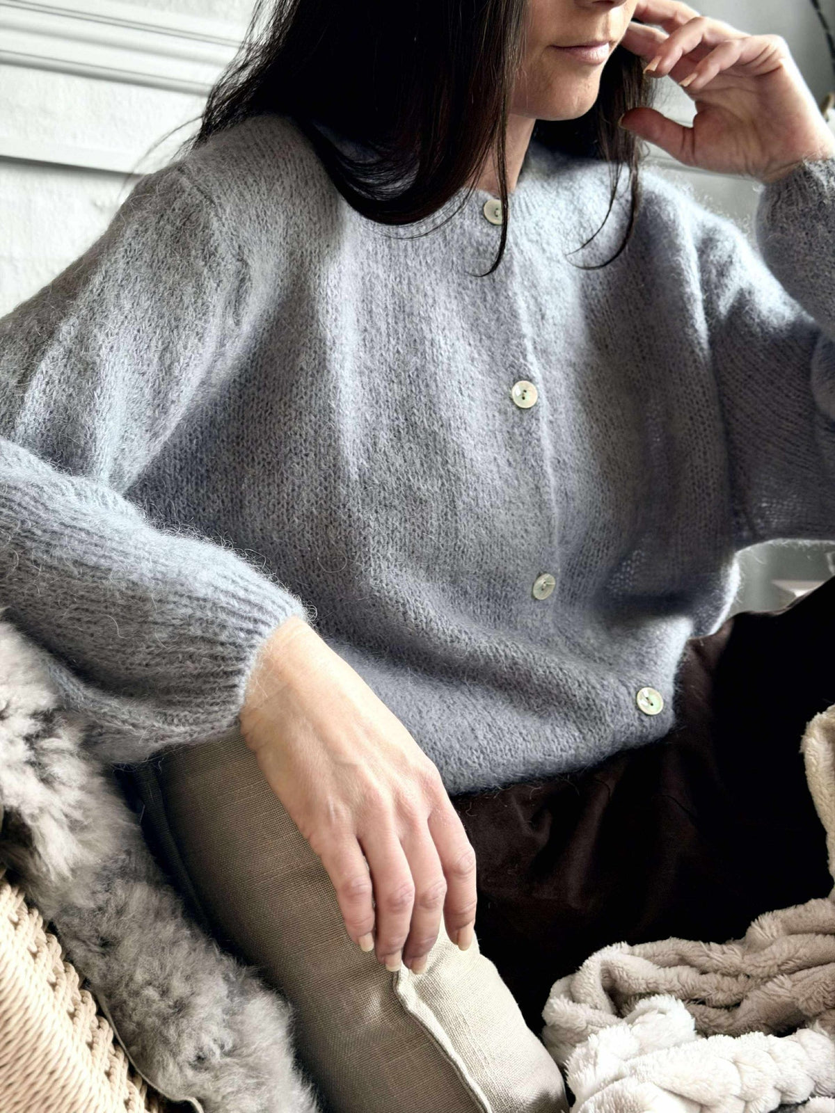 Cardigan Mohair - Grijs