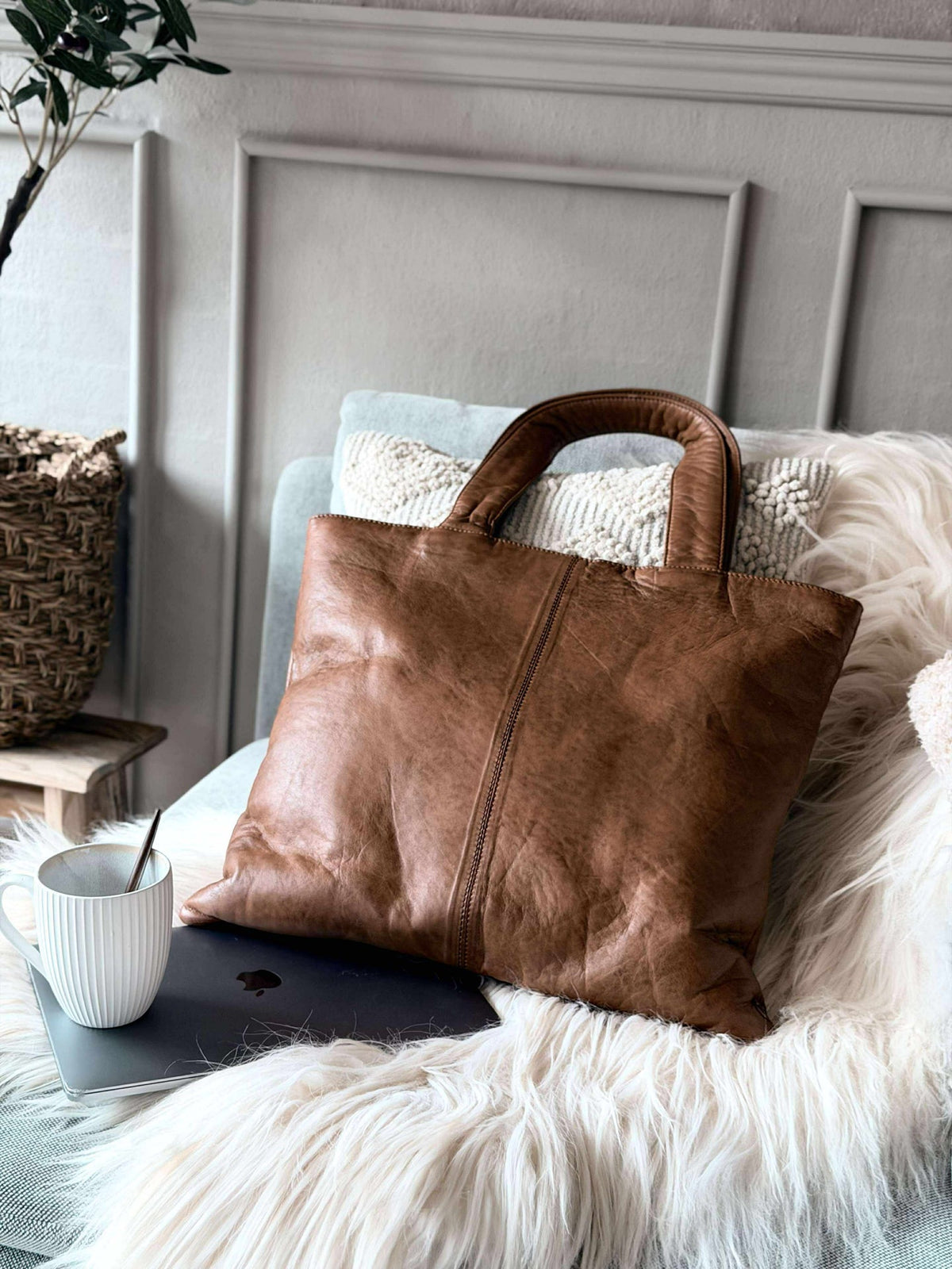 Shopper met portemonnee MILLE –  COGNAC