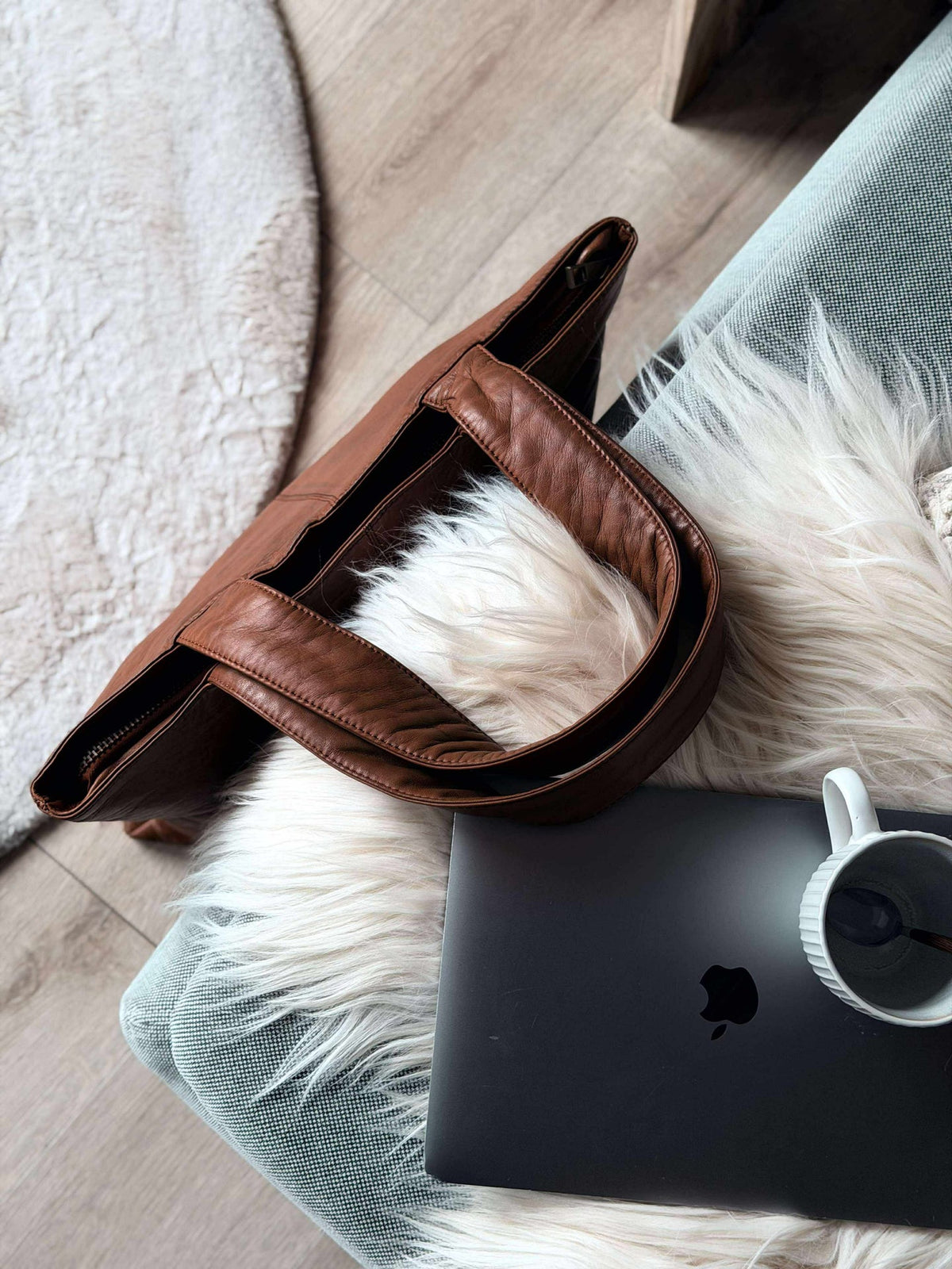 Shopper met portemonnee MILLE –  COGNAC