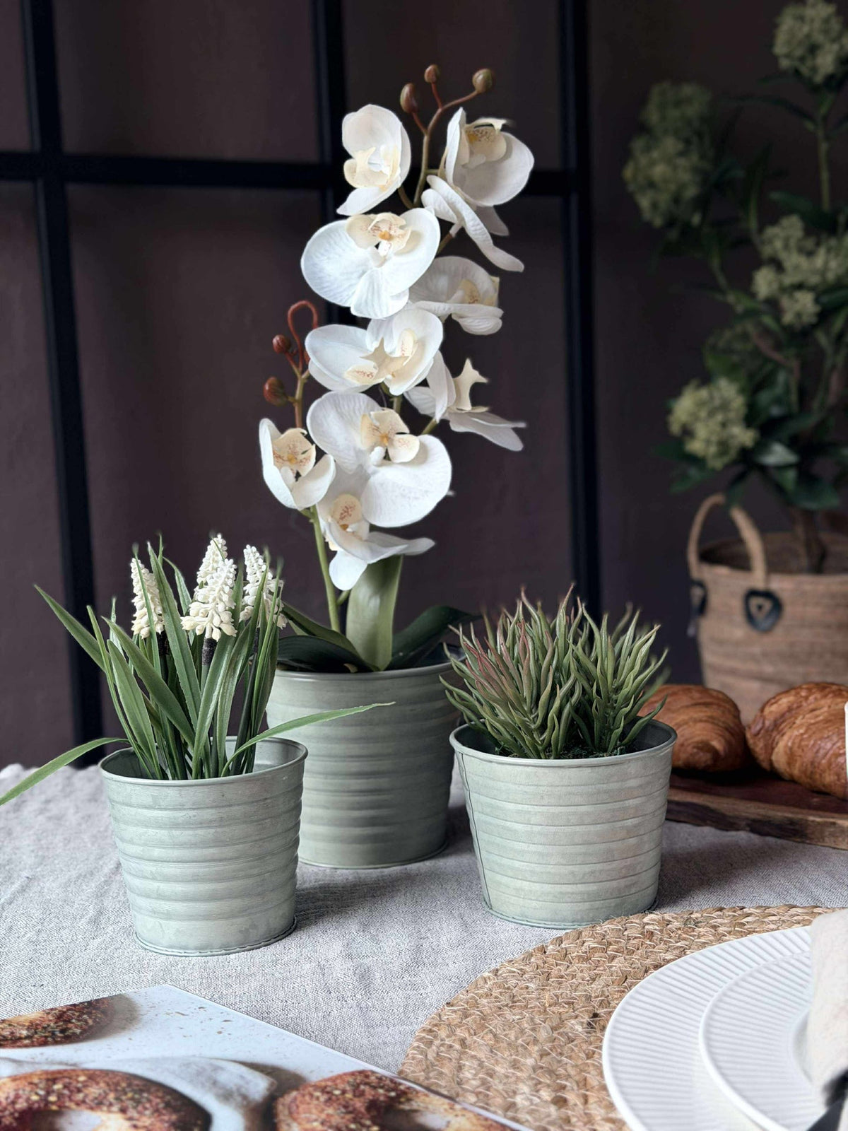 Plantenpotcover Zink - Set van 3 stuks