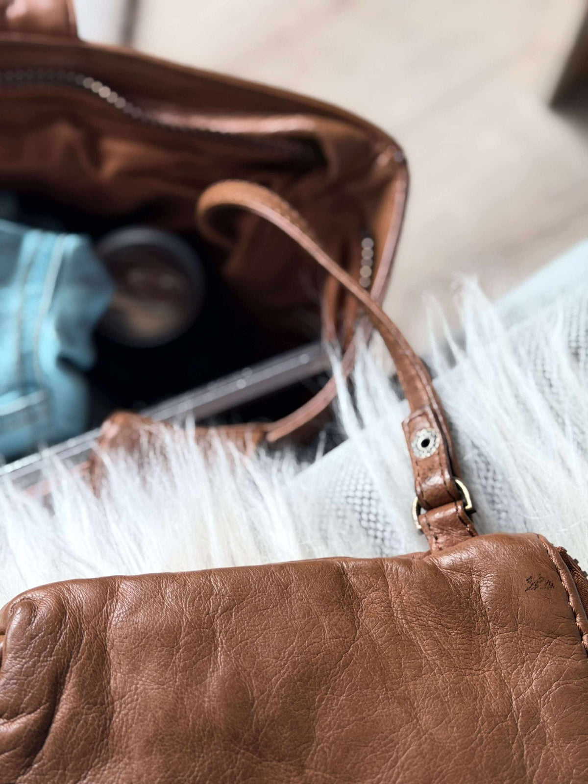 Shopper met portemonnee MILLE –  COGNAC
