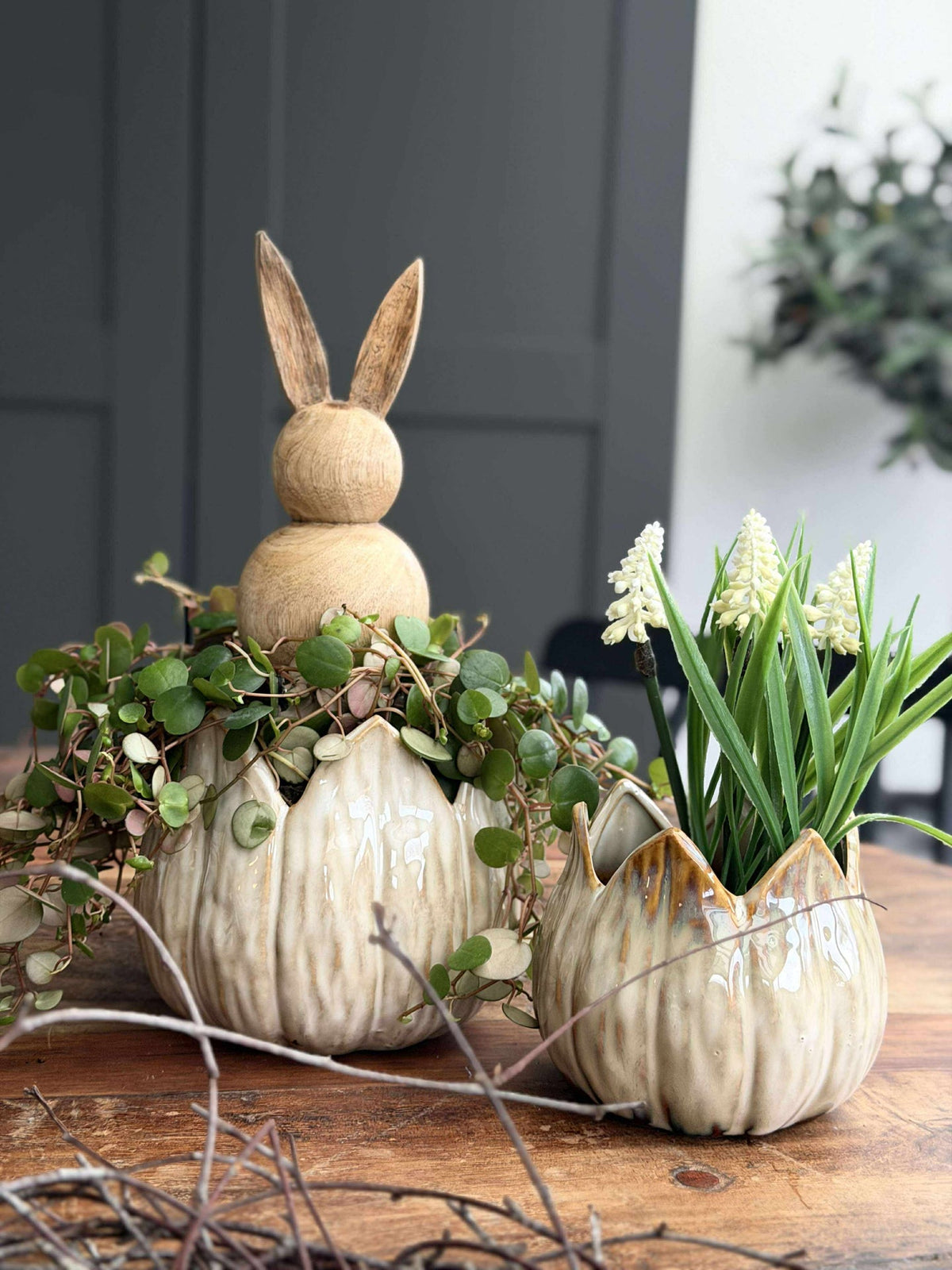 Bloempotten TULIP beige- Meerdere maten