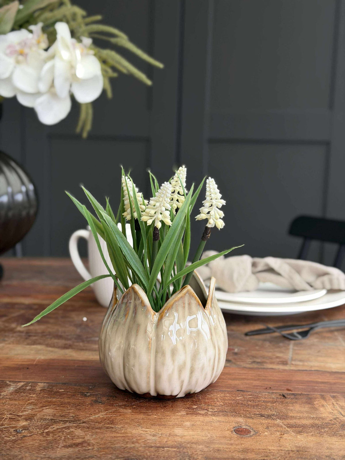 Bloempotten TULIP beige- Meerdere maten